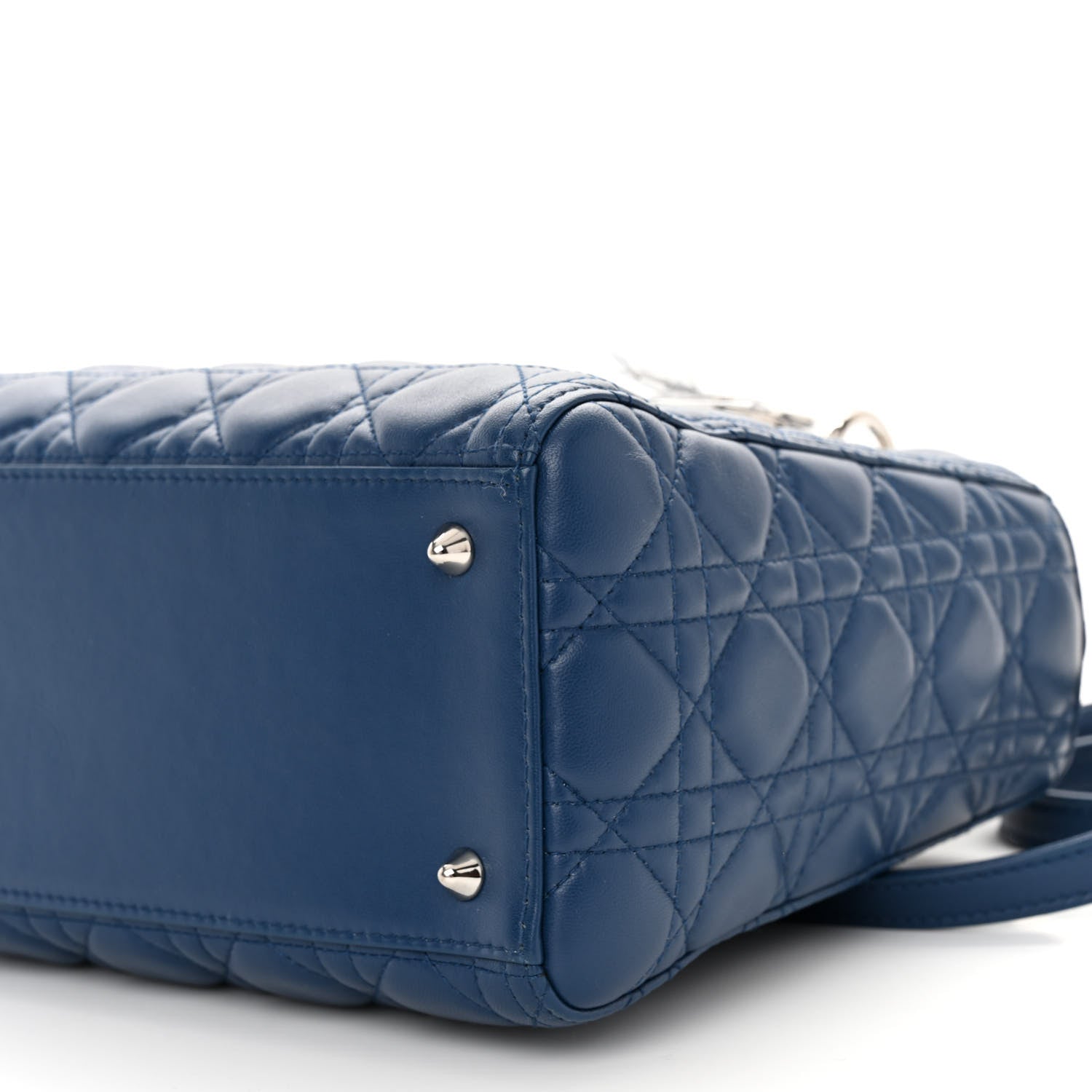 Christian Dior Lambskin Cannage Medium Lady Dior Blue 9 of 9