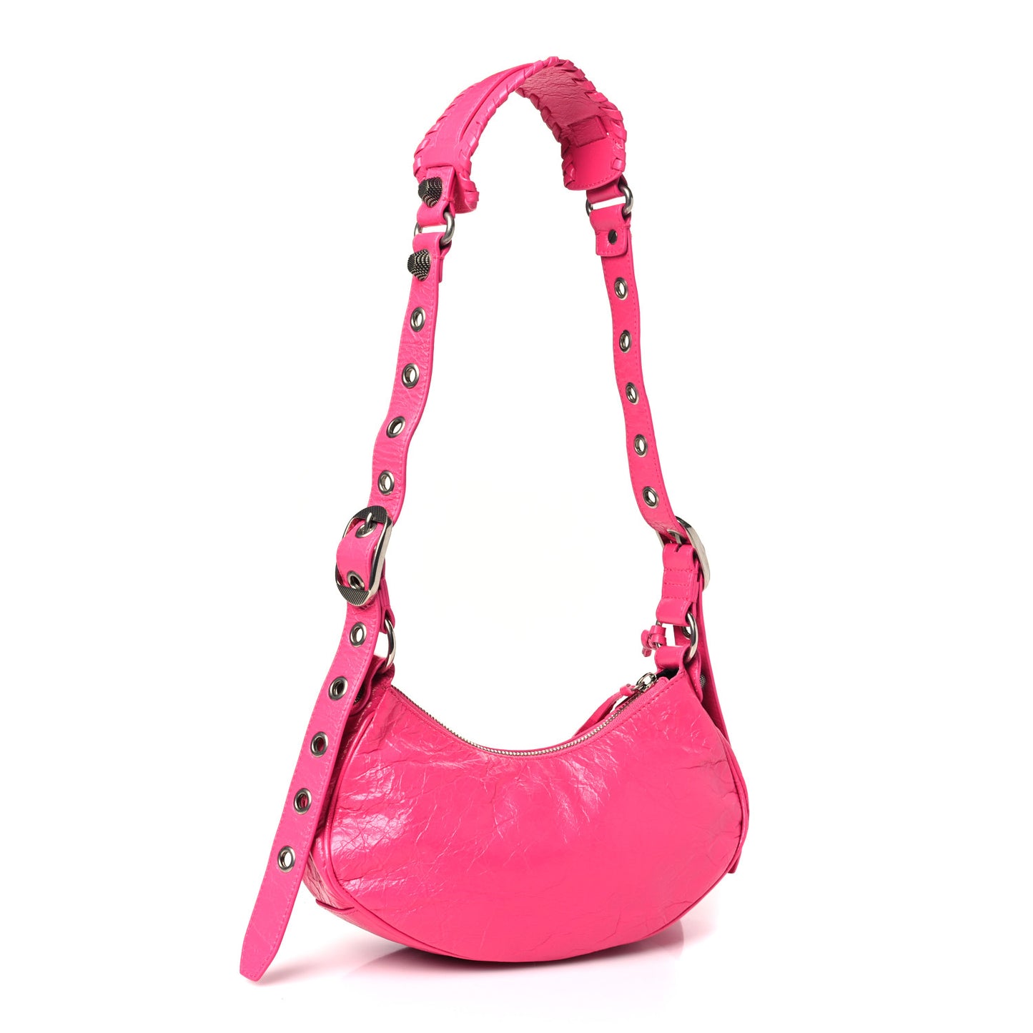 Agneau Arena Le Cagole Shoulder Bag XS Violet Fuchsia