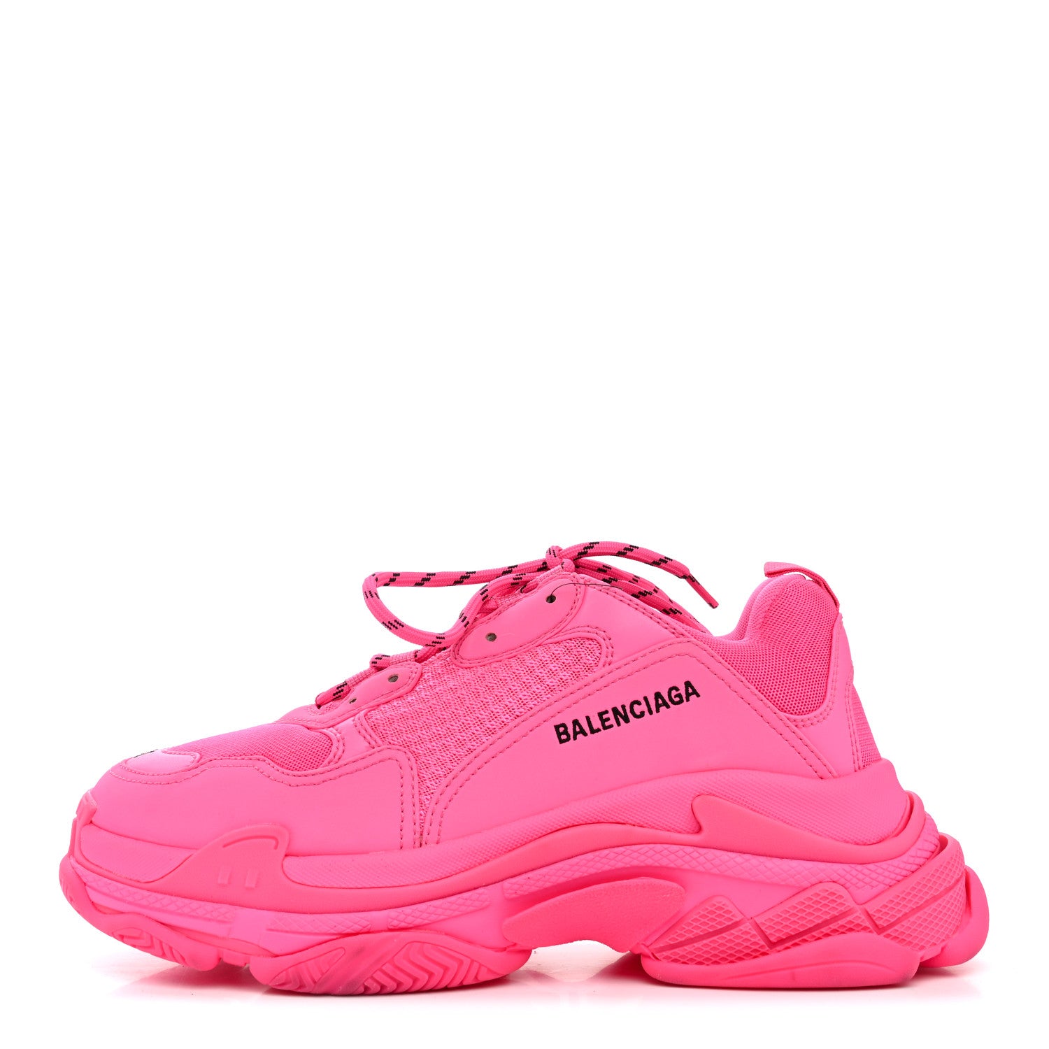 Balenciaga Fabric Mesh Mens Triple S Sneakers 42 Fluo Pink 1893609