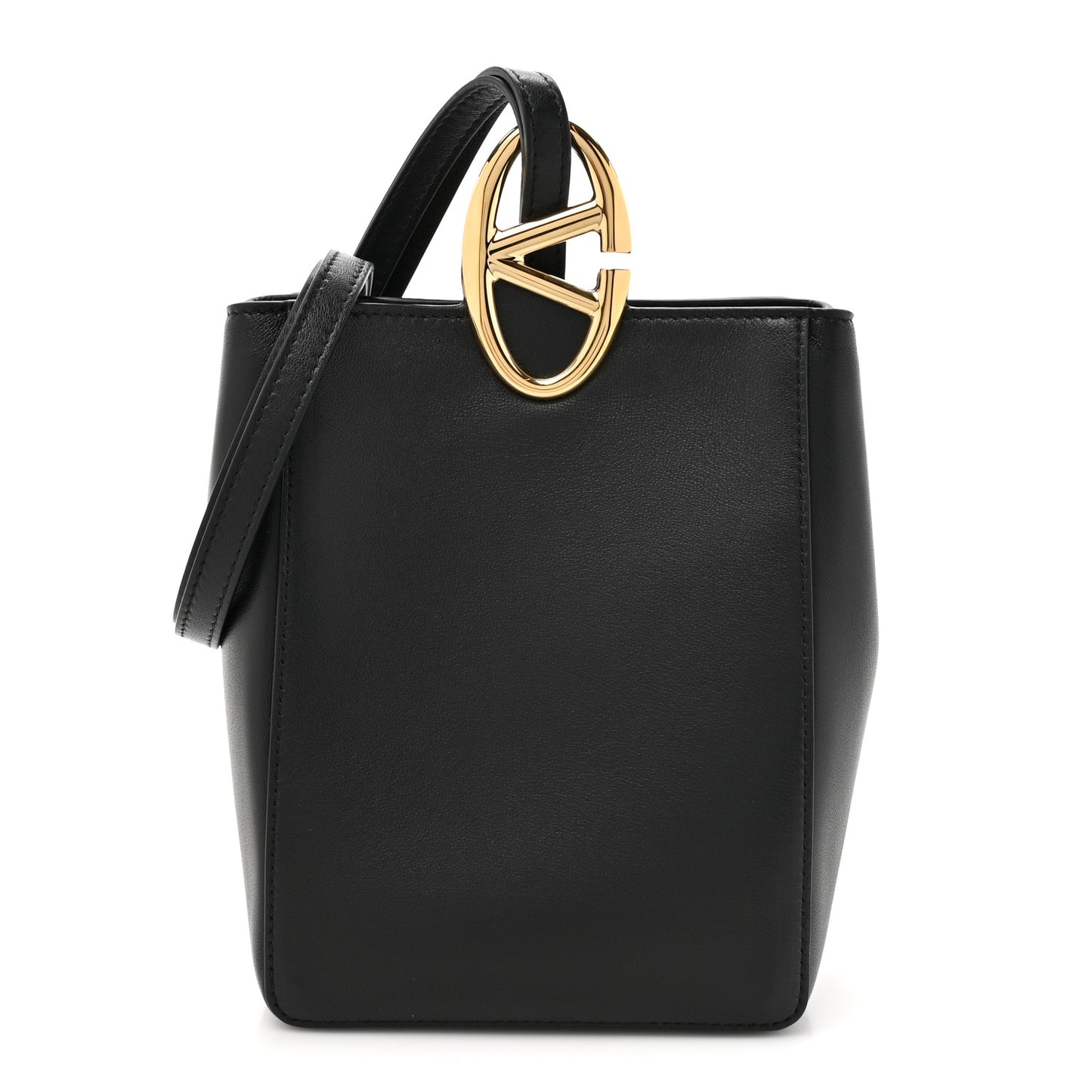 Nappa VLogo Bold Bucket Bag Black