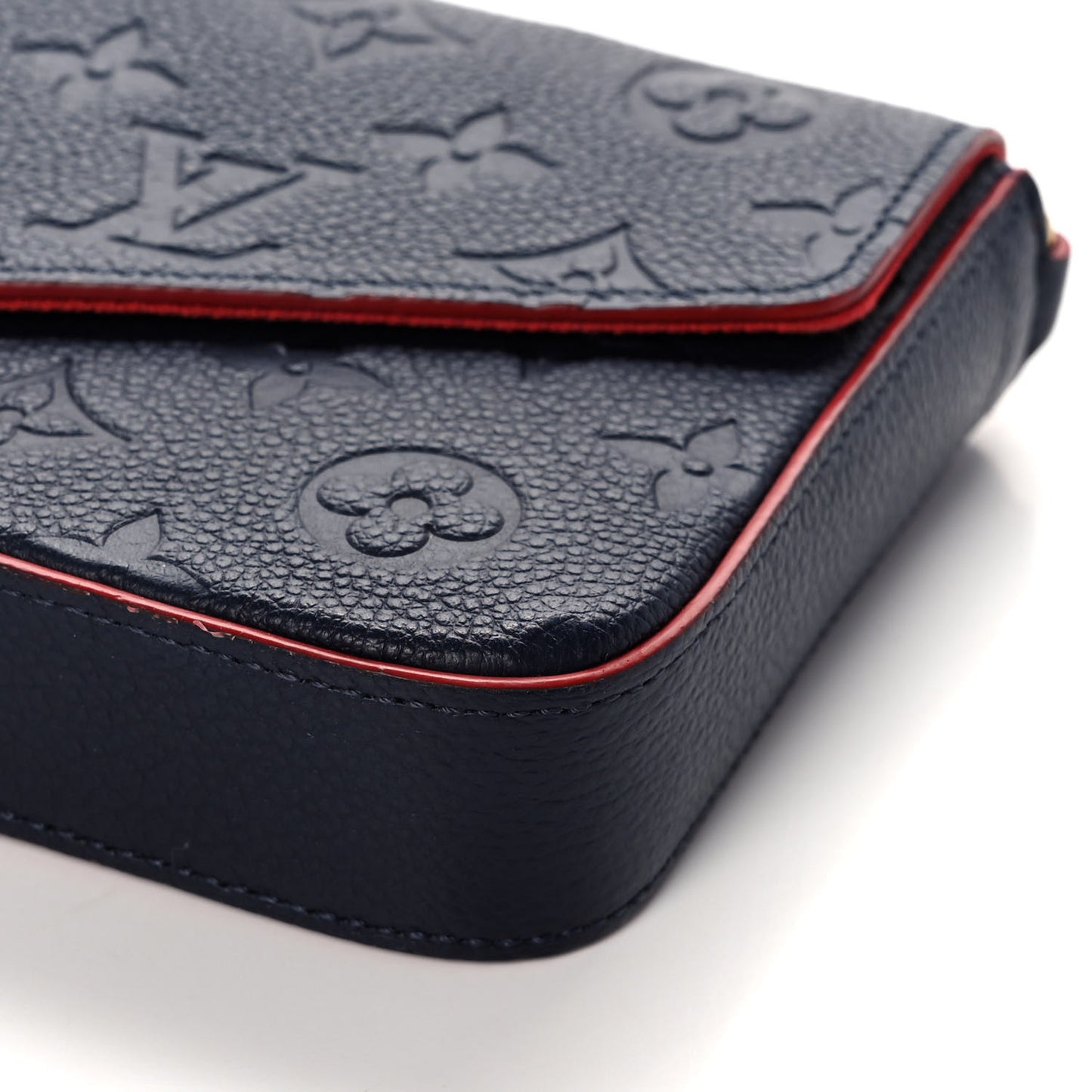 Empreinte Pochette Felicie Chain Wallet Marine Rouge