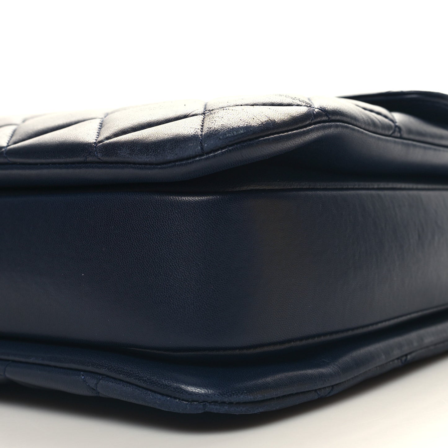 Lambskin Quilted Large Trendy CC Flap Dual Handle Bag Navy Blue