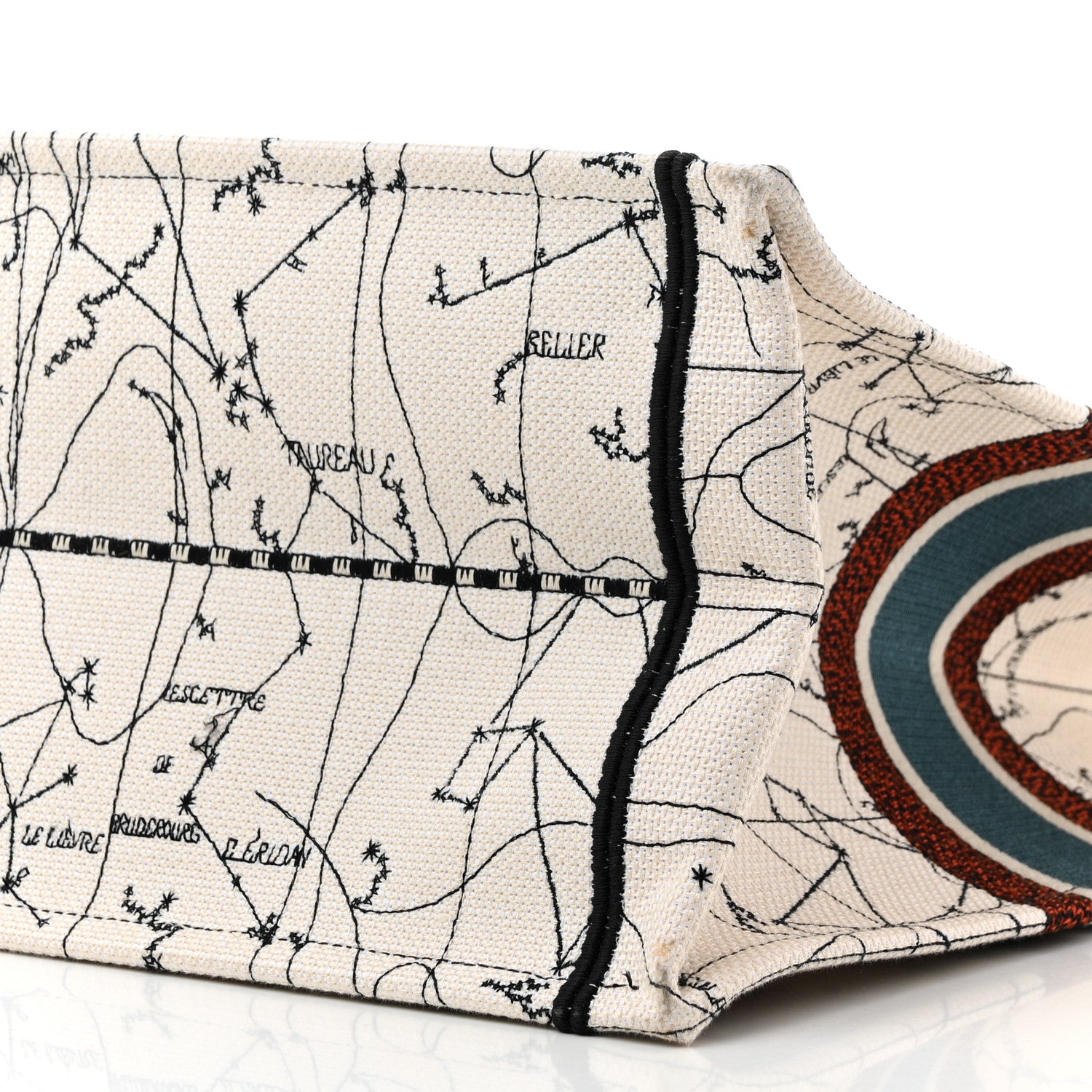 Christian Dior Canvas Embroidered Large Zodiac Book Tote Latte Multicolor 10 of 17