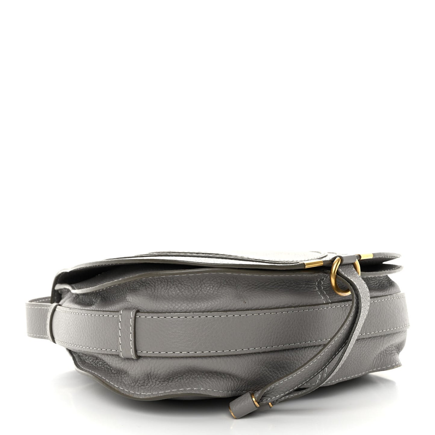 Calfskin Medium Marcie Round Crossbody Bag Cashmere Grey