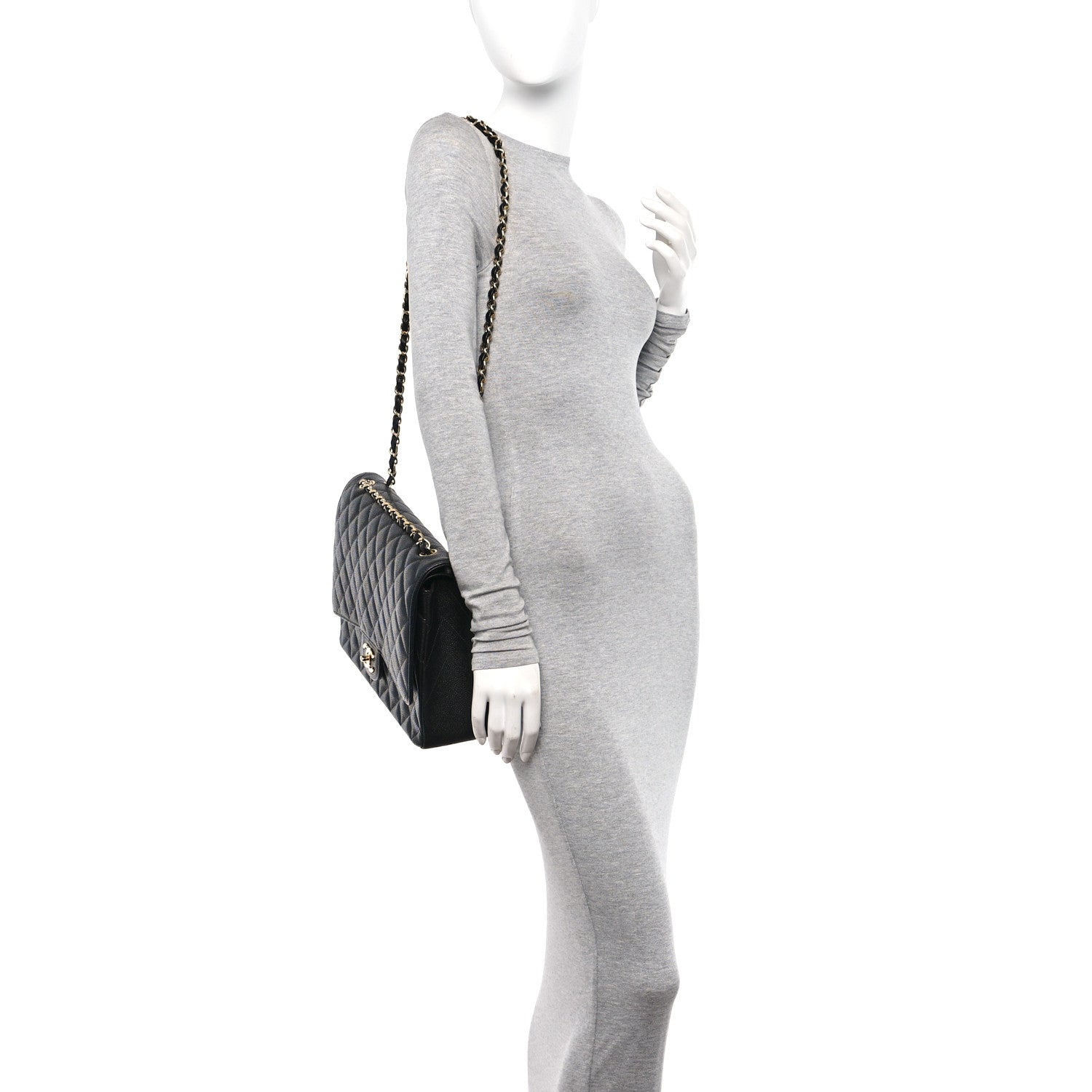 Chanel Caviar Quilted Maxi Double Flap Black 2 of 10