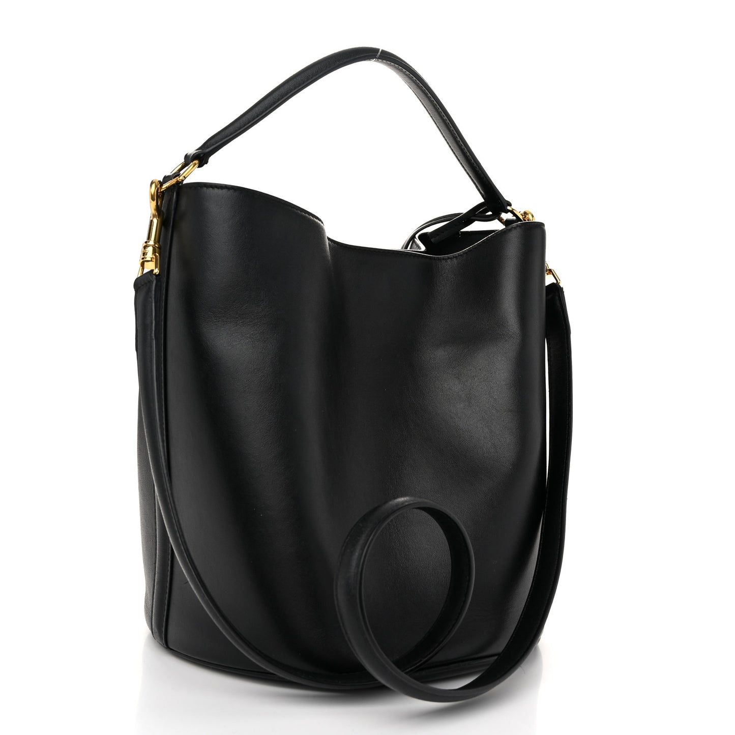 Smooth Calfskin Bucket 16 Bag Black