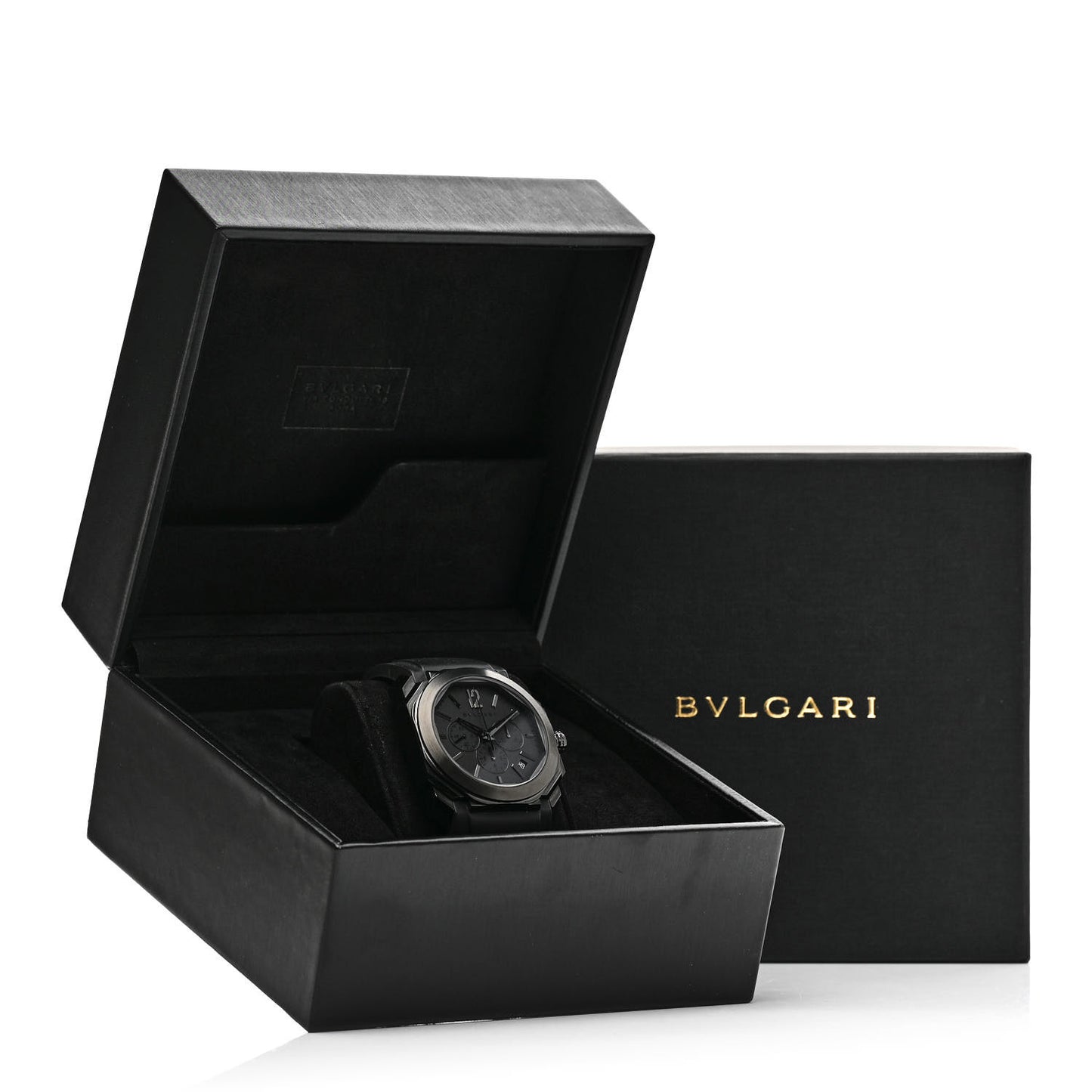 DLC Stainless Steel 41mm Octo Velocissimo Chronograph Automatic Watch Black