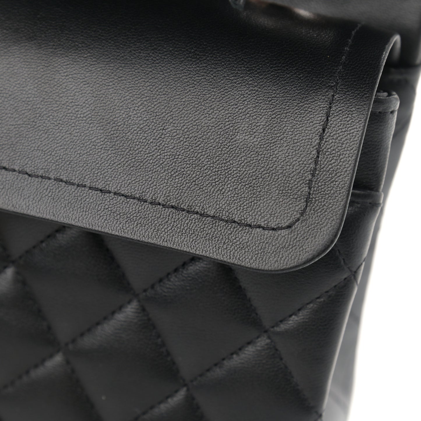 Lambskin Quilted Small Double Flap Black