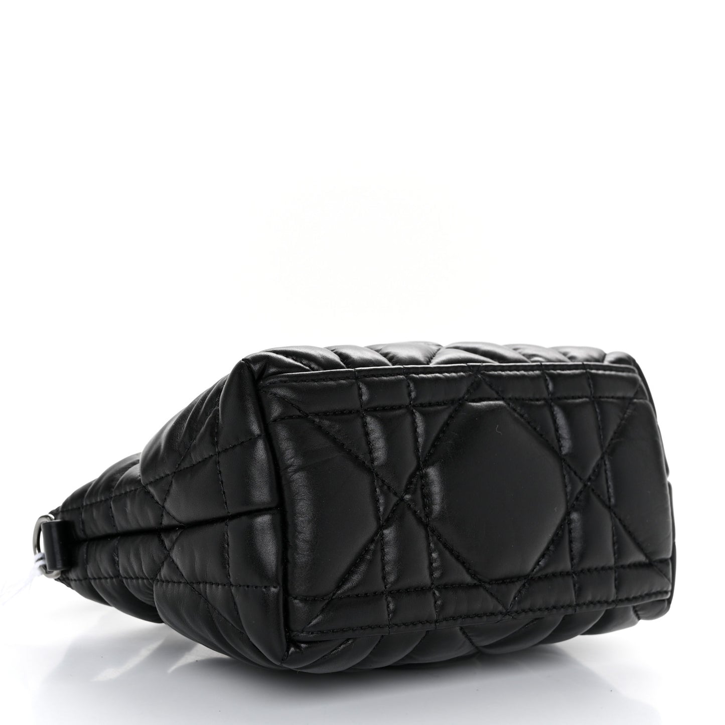 Calfskin Macrocannage Small Diortravel Nomad Pouch Black