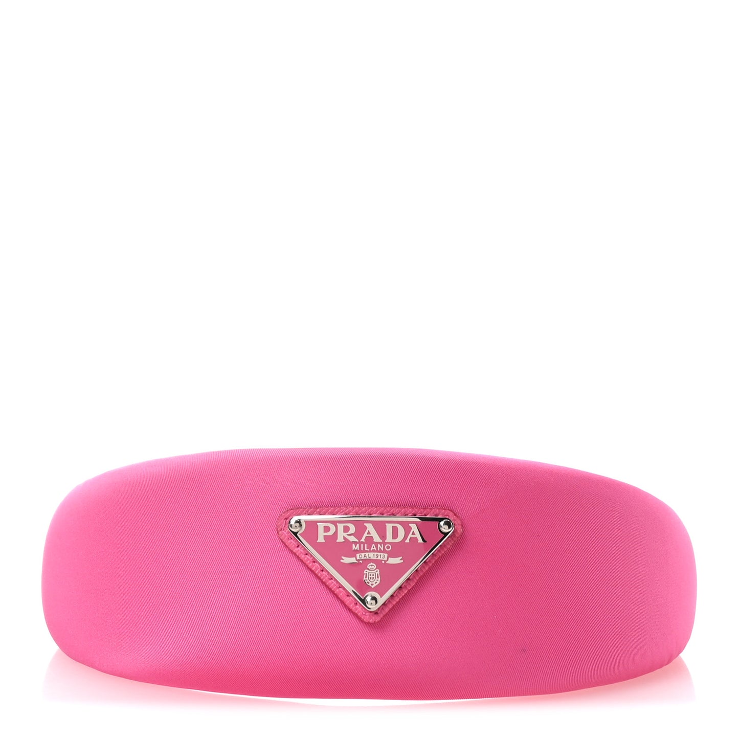 Re-Nylon Metal Triangle Logo Headband Fuxia