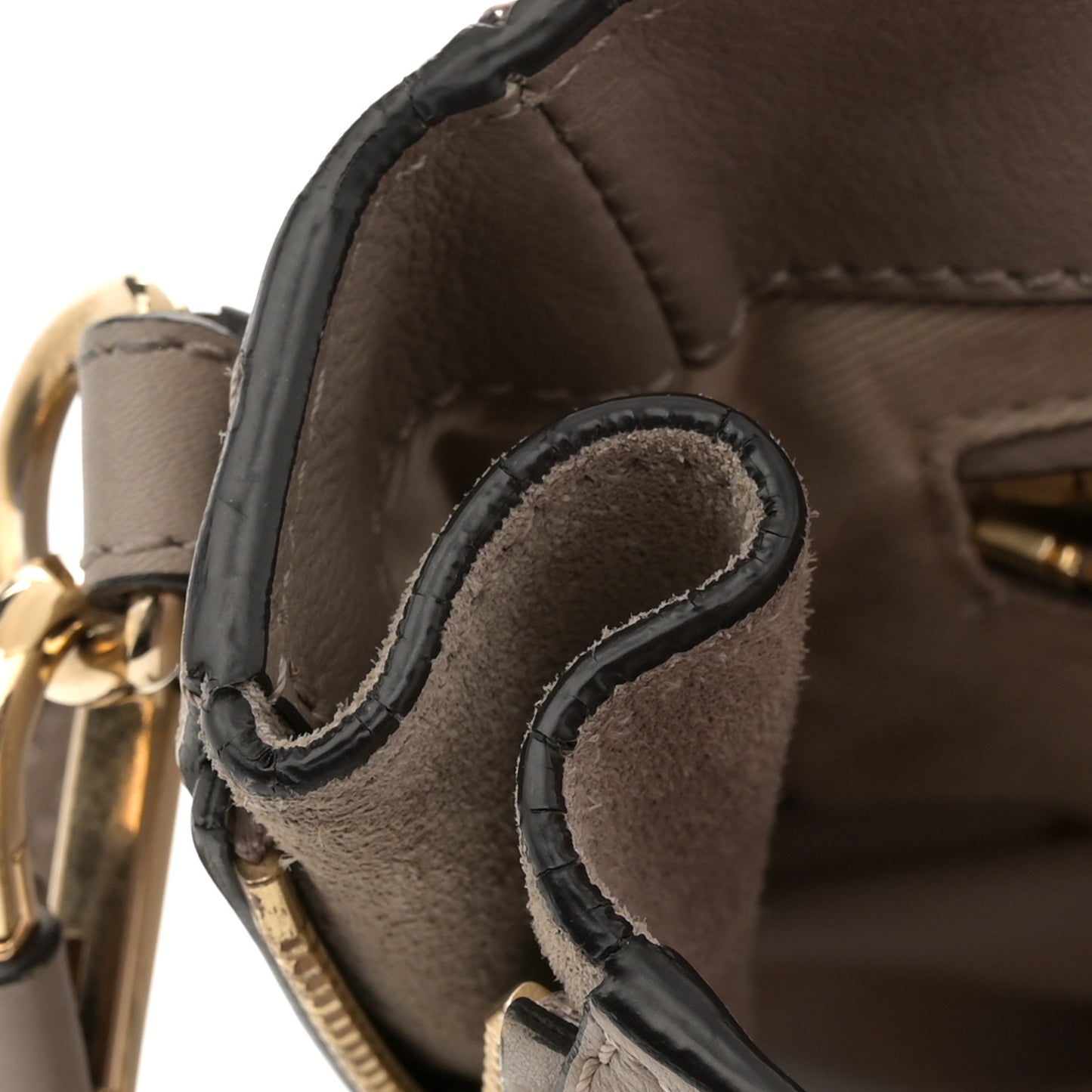 Suede Calfskin Small Faye Backpack Motty Grey