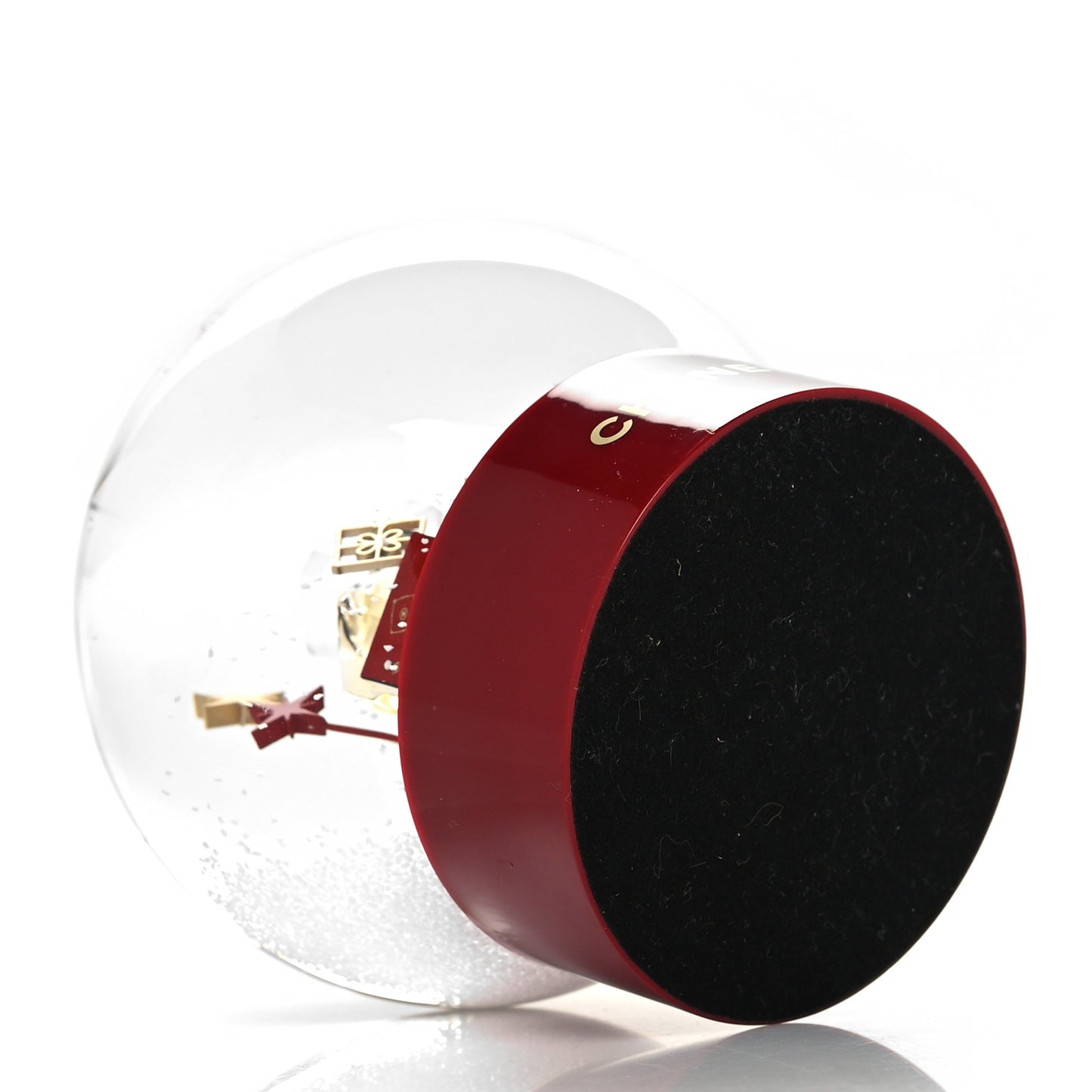 Glass N°5 Perfume Bottle Snow Globe Red