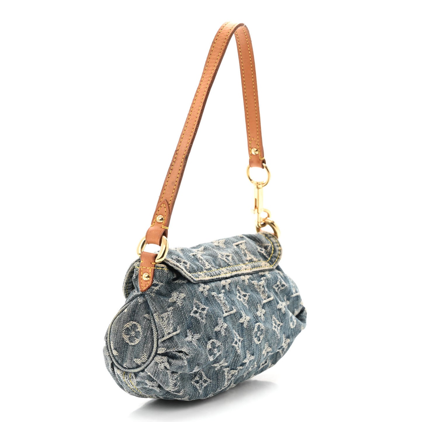 Monogram Denim Mini Pleaty Blue