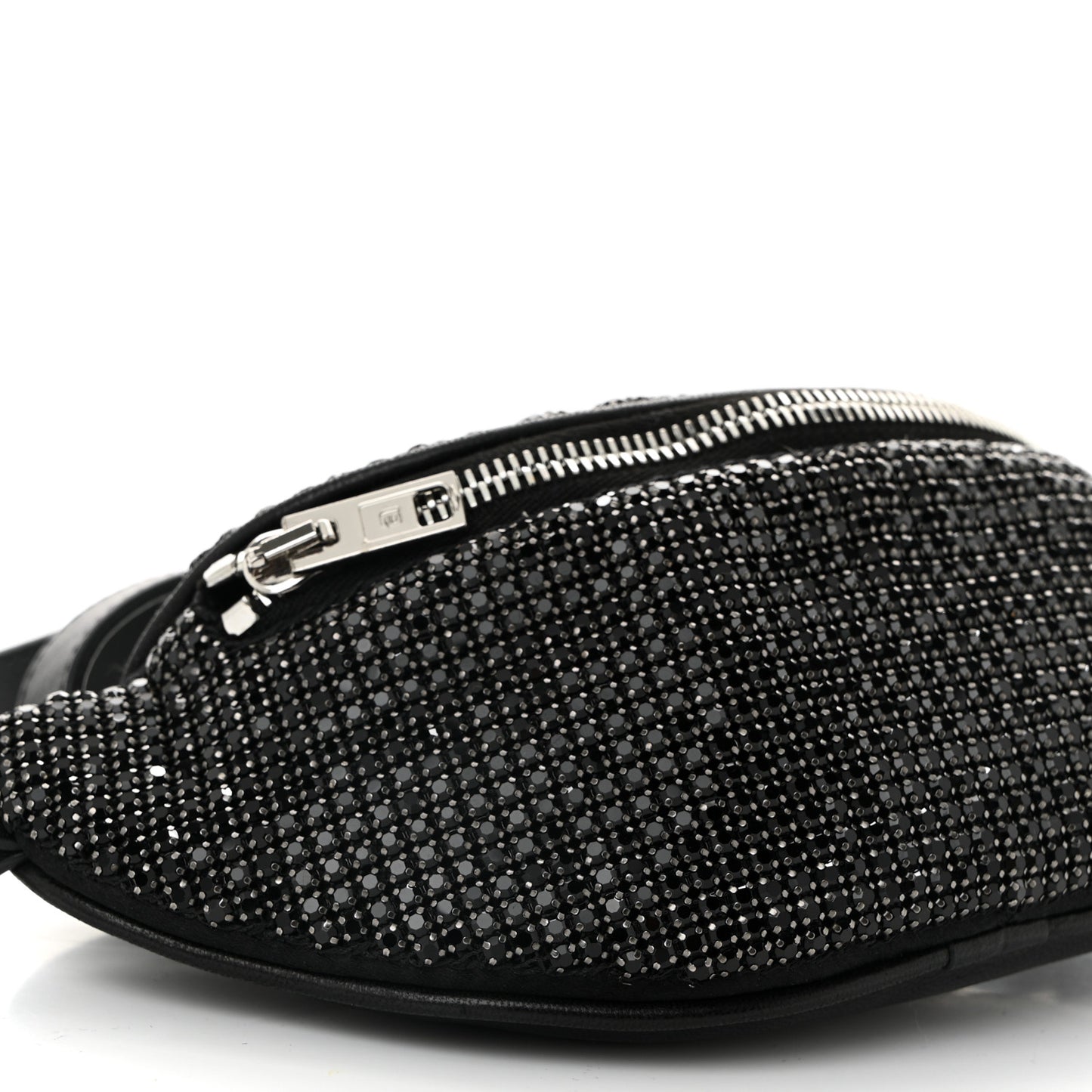 Rhinestone Mesh Mini Attica Belt Bag Black