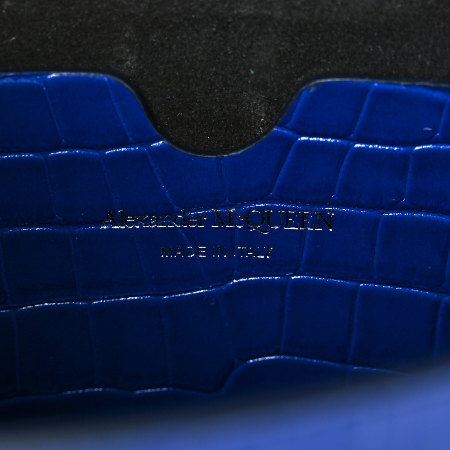 Calfskin Crocodile Embossed Skull Mini Crossbody Bag Deep Lapis Blue
