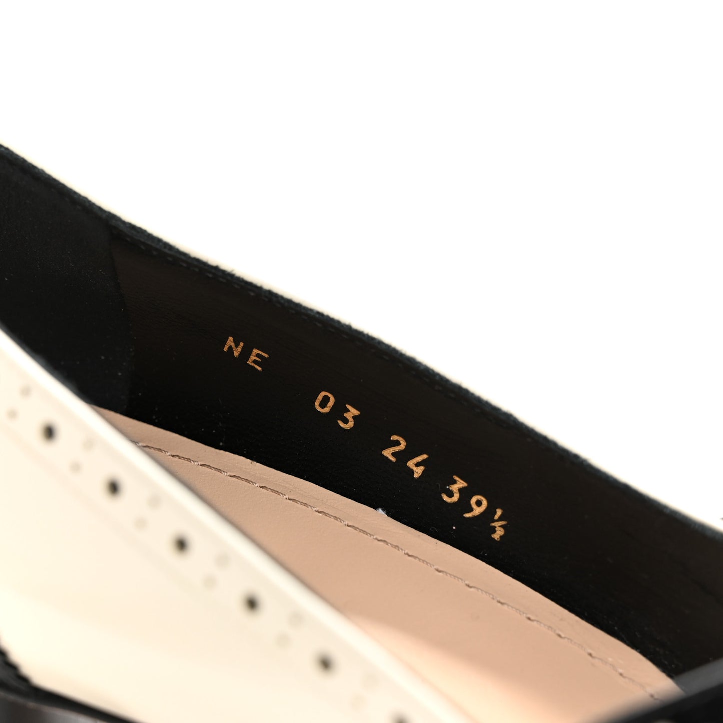 Calfskin Spectadior Square Mary Jane Pumps 39.5 Black White