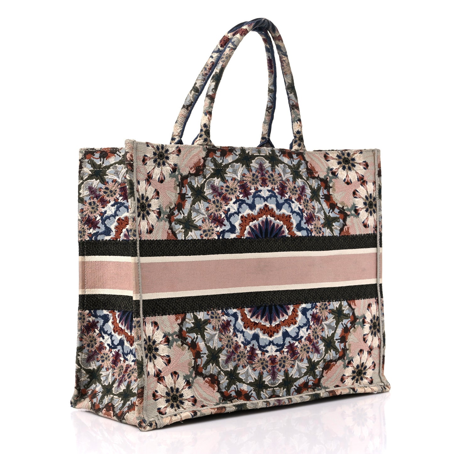Canvas Embroidered Large KaleiDioroscopic Book Tote Multicolor
