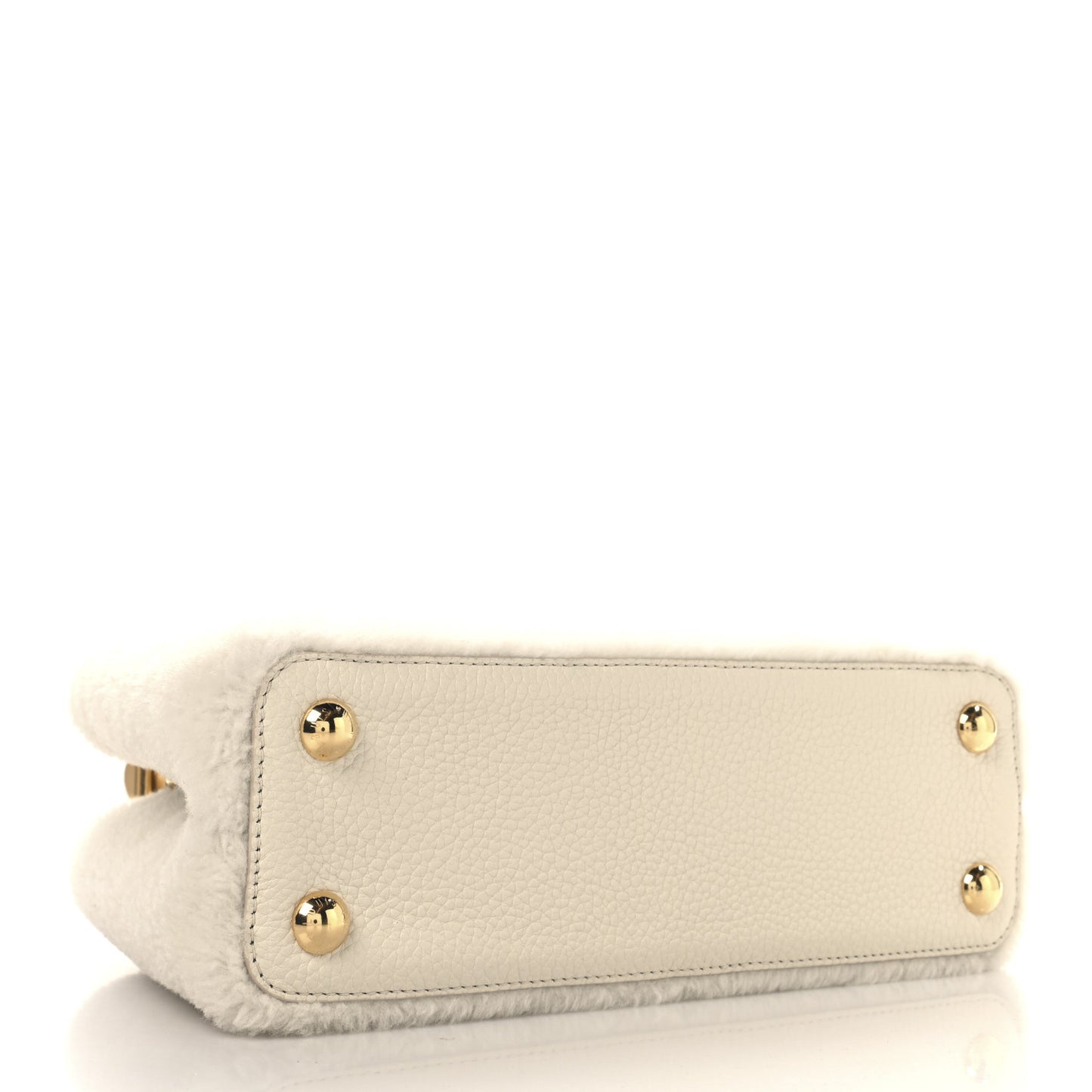 Shearling Calfskin Capucines BB White