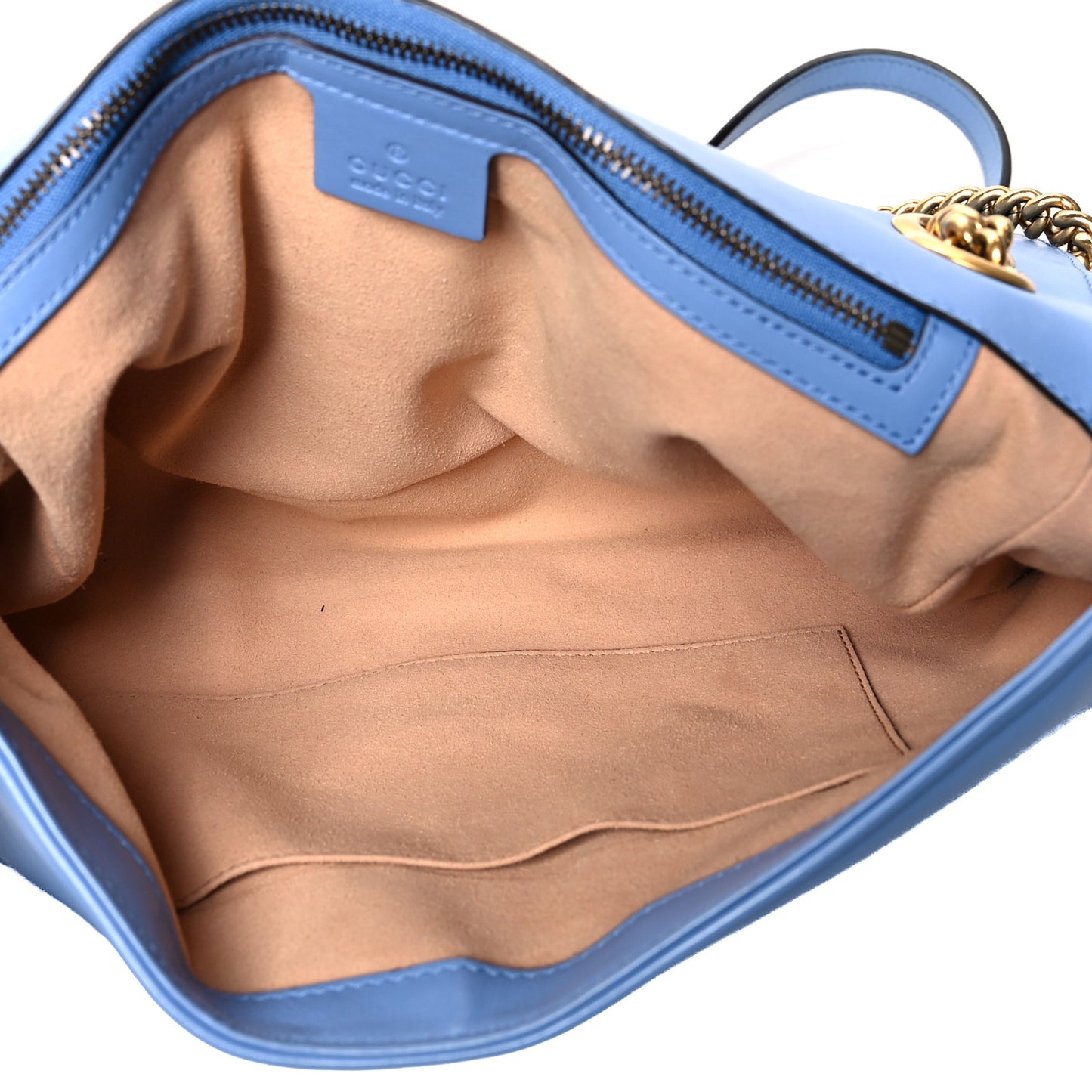 Calfskin Matelasse Medium GG Marmont Shoulder Bag Clear Sky Blue