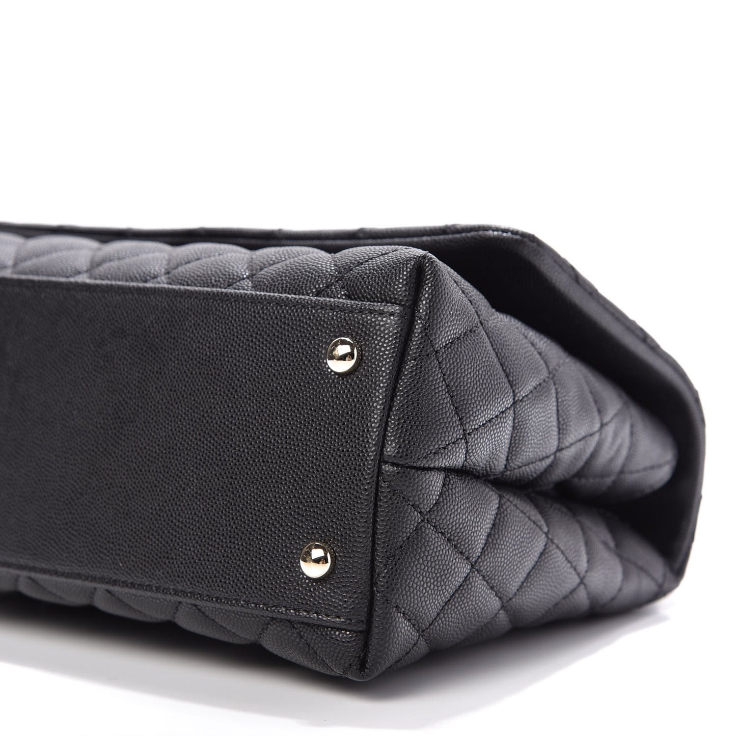 Caviar Quilted Small Coco Handle Flap Black