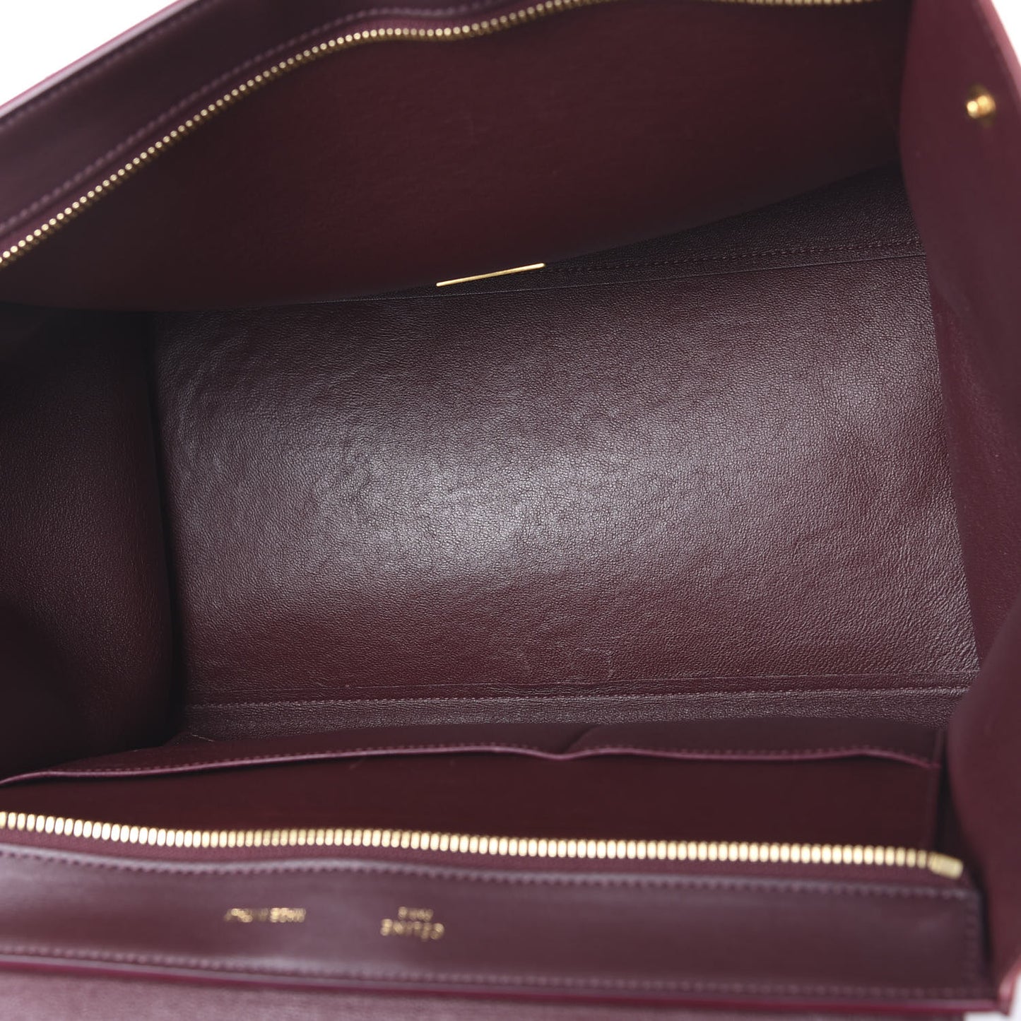 Drummed Calfskin Suede Medium Trapeze Burgundy