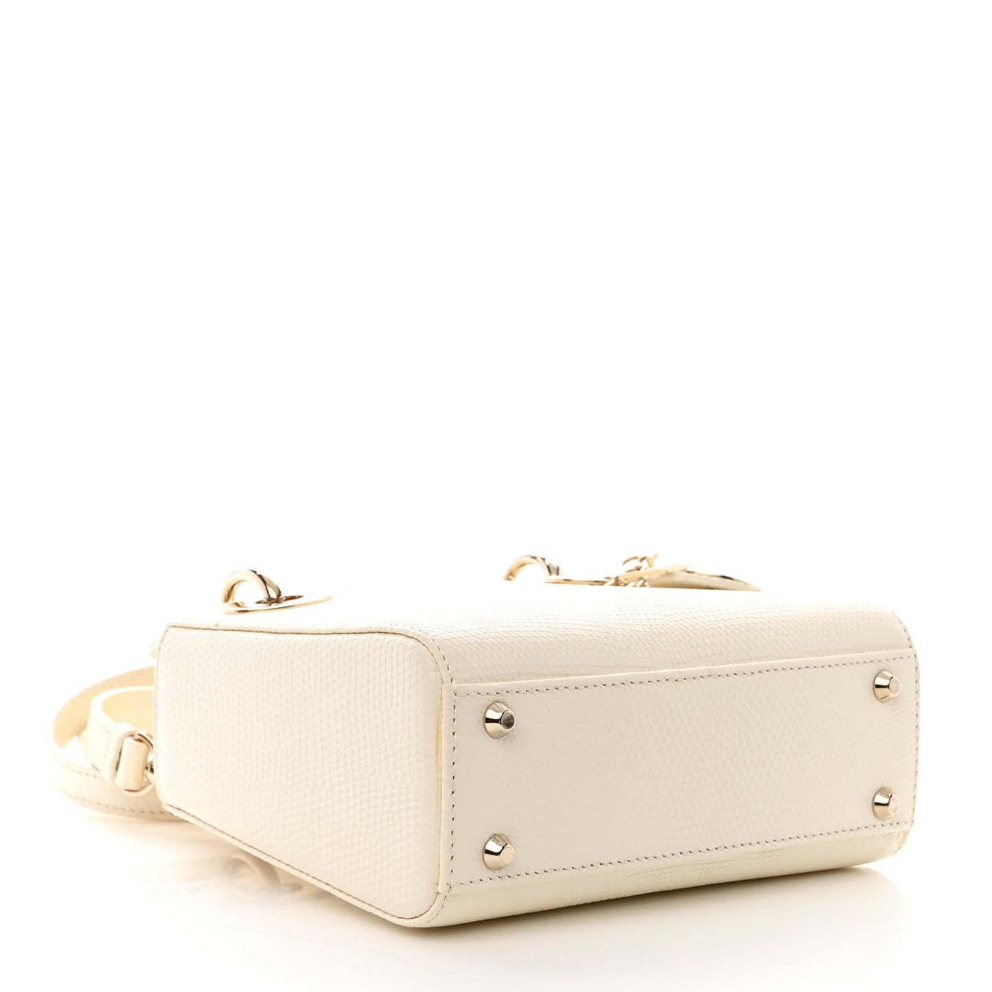 Lizard Mini Lady Dior White