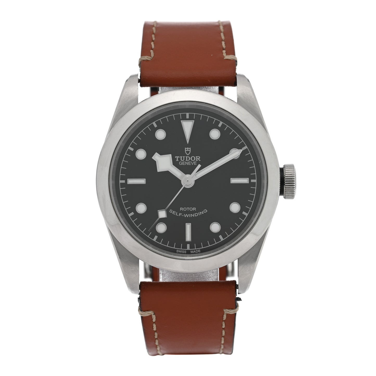 Stainless Steel Calfskin 41mm Black Bay Automatic Watch Black 79540