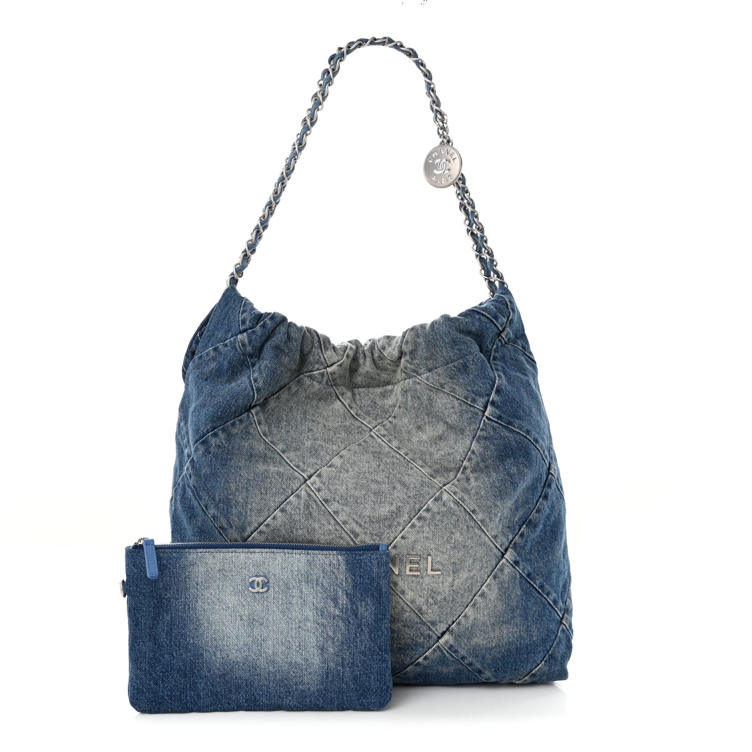 CHANEL デニム　キルティングバッグ Chanel Denim Quilted Chanel 22 Blue 1413516 – FASHIONPHILE