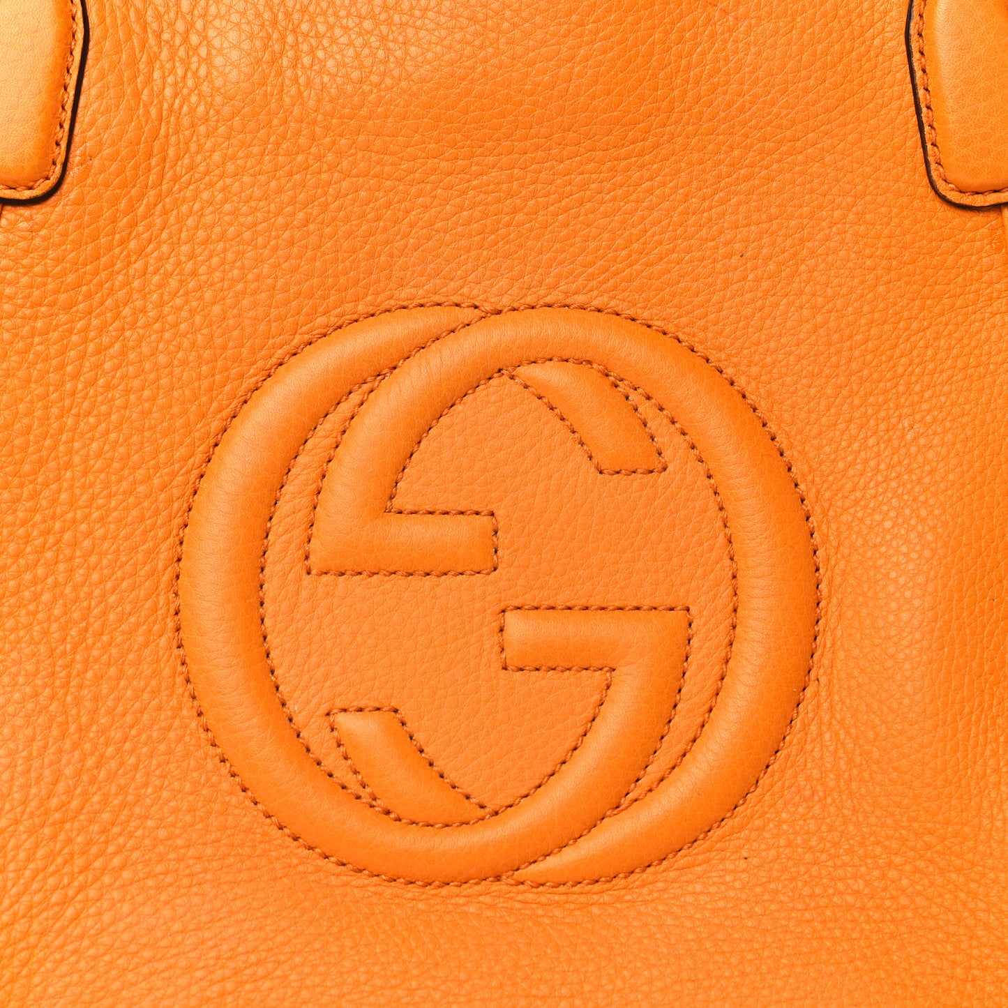 Pebbled Calfskin Small Soho Top Handle Bag Curcuma
