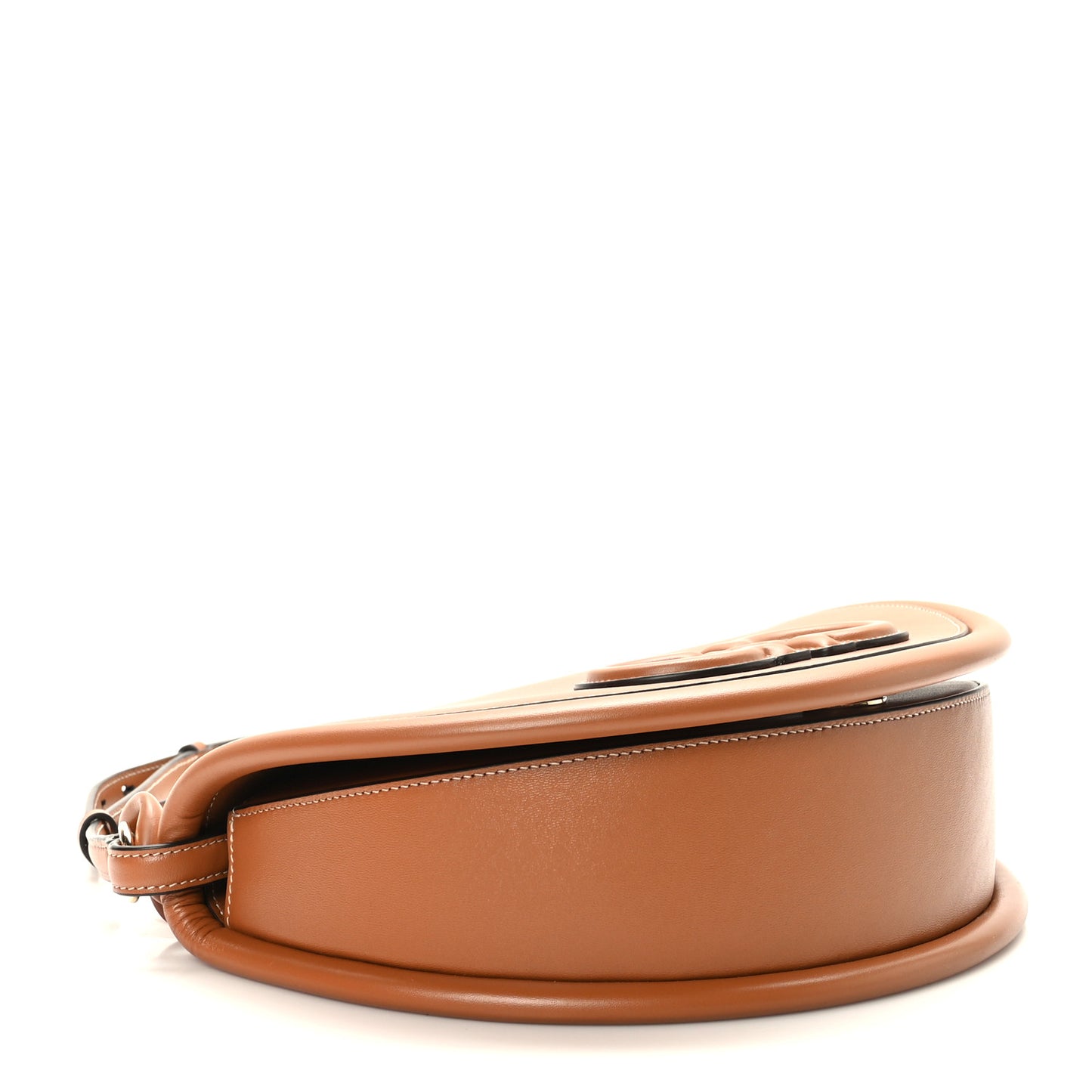 Calfskin Aura Shoulder Bag Brown