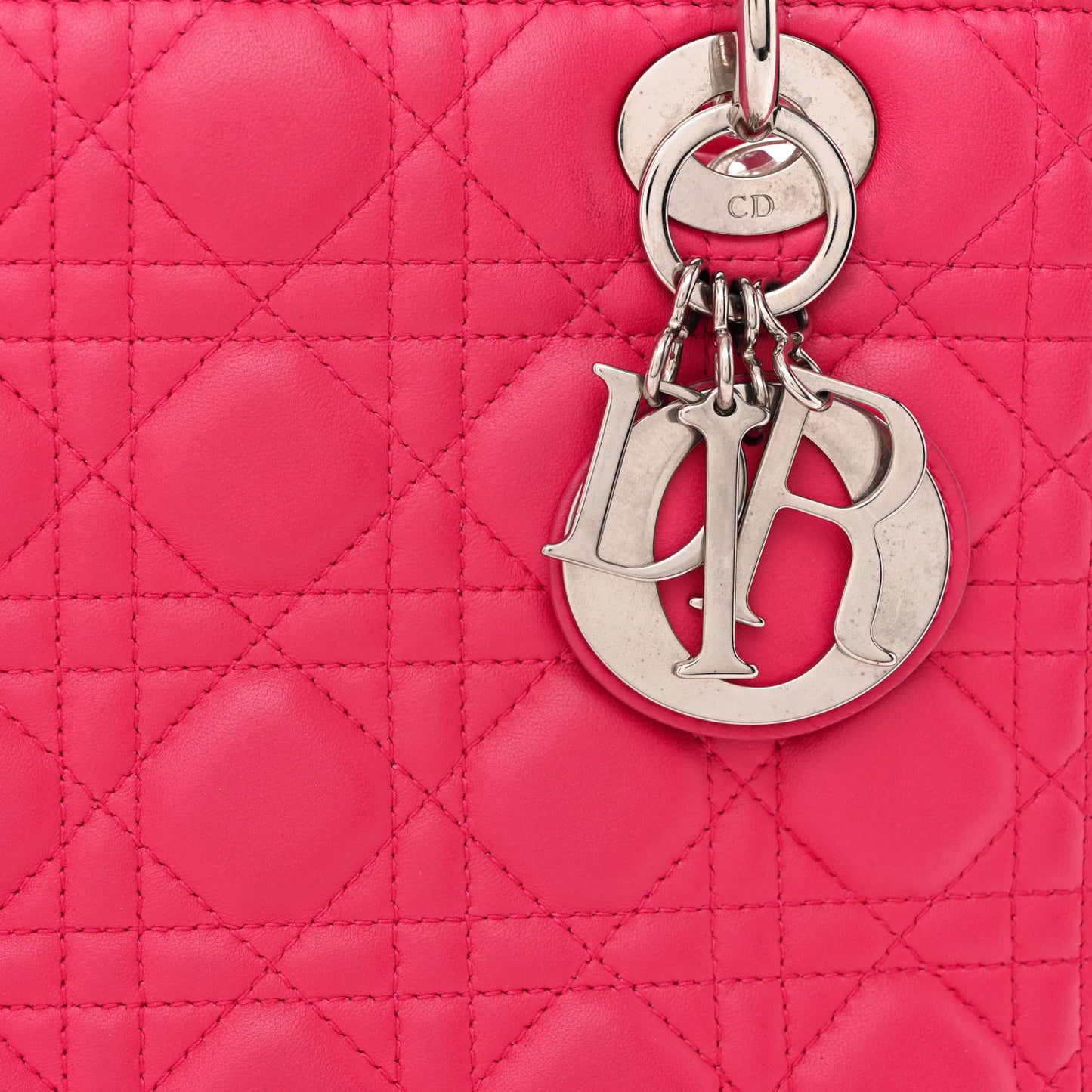 Lambskin Cannage Medium Lady Dior Fuchsia