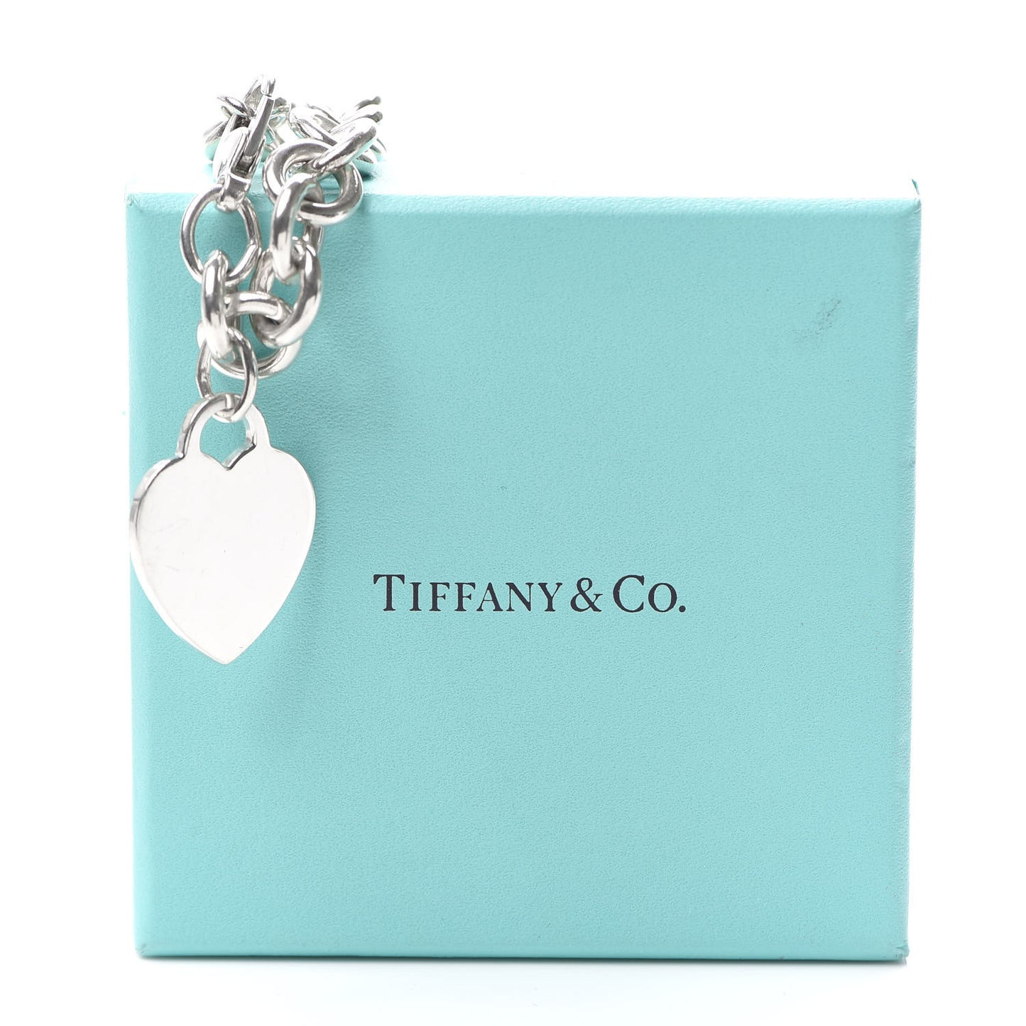 Sterling Silver Heart Tag Charm Bracelet