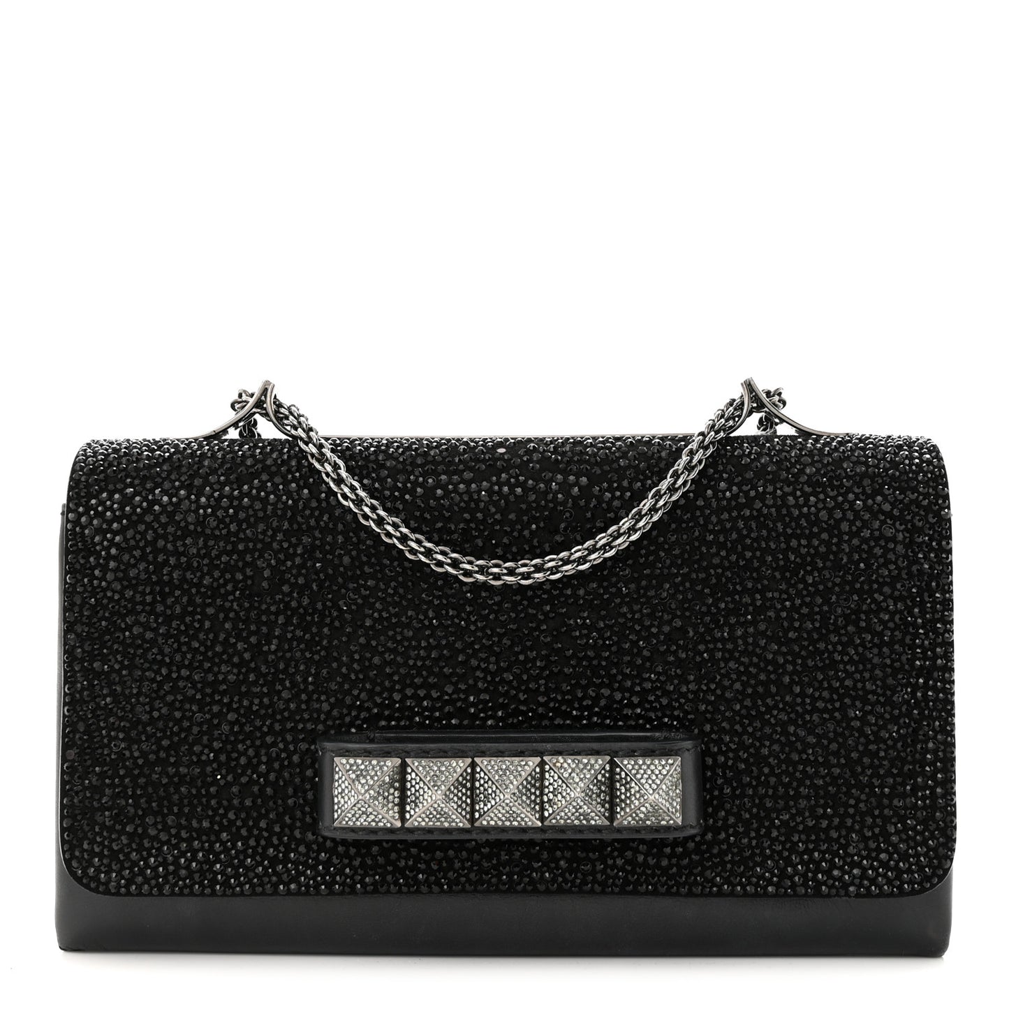 Crystal Encrusted Studs Va Va Voom Shoulder Bag Black