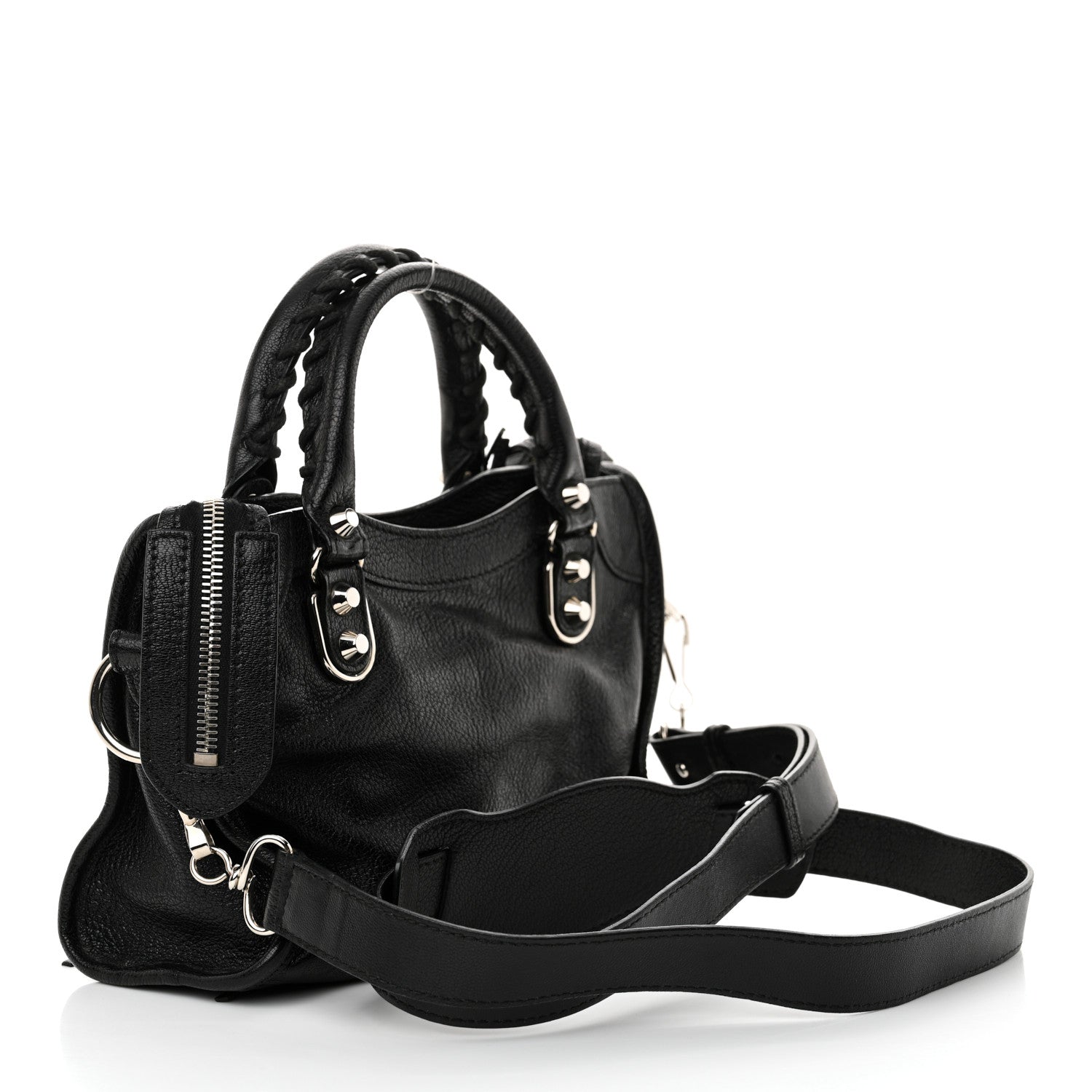 Balenciaga Chevre Silver Metallic Edge Hardware Mini City Black 4 of 11