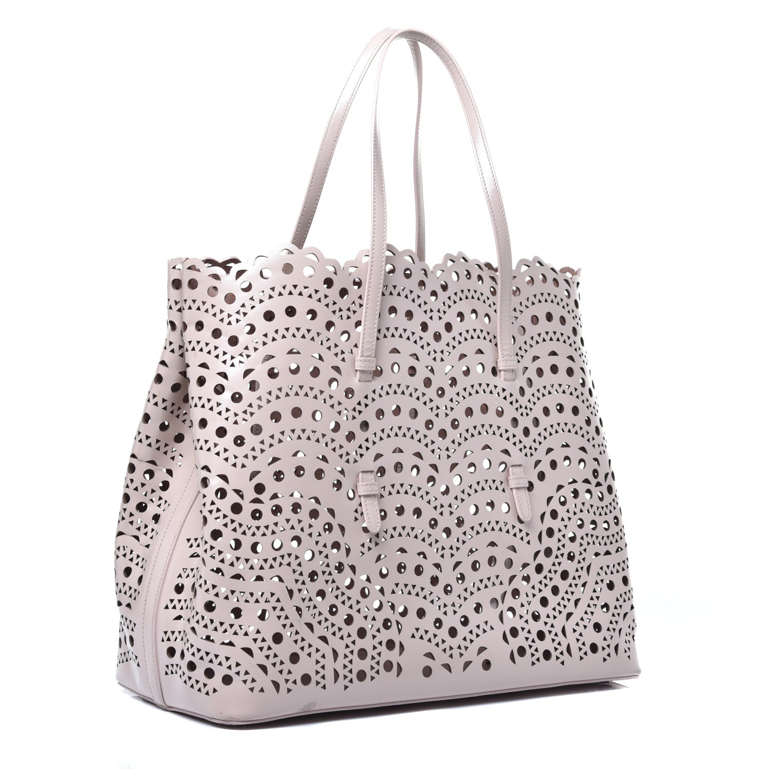 Alaia Calfskin Laser Cut Large Vienne Tote Sable 3 of 8