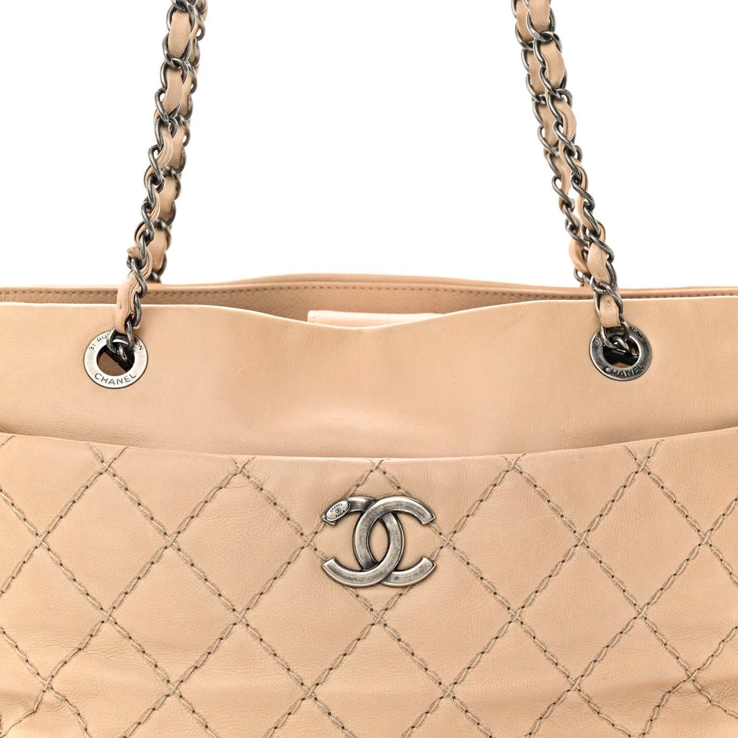 Chanel Calfskin Medium Stitch It Tote Beige 8 of 10