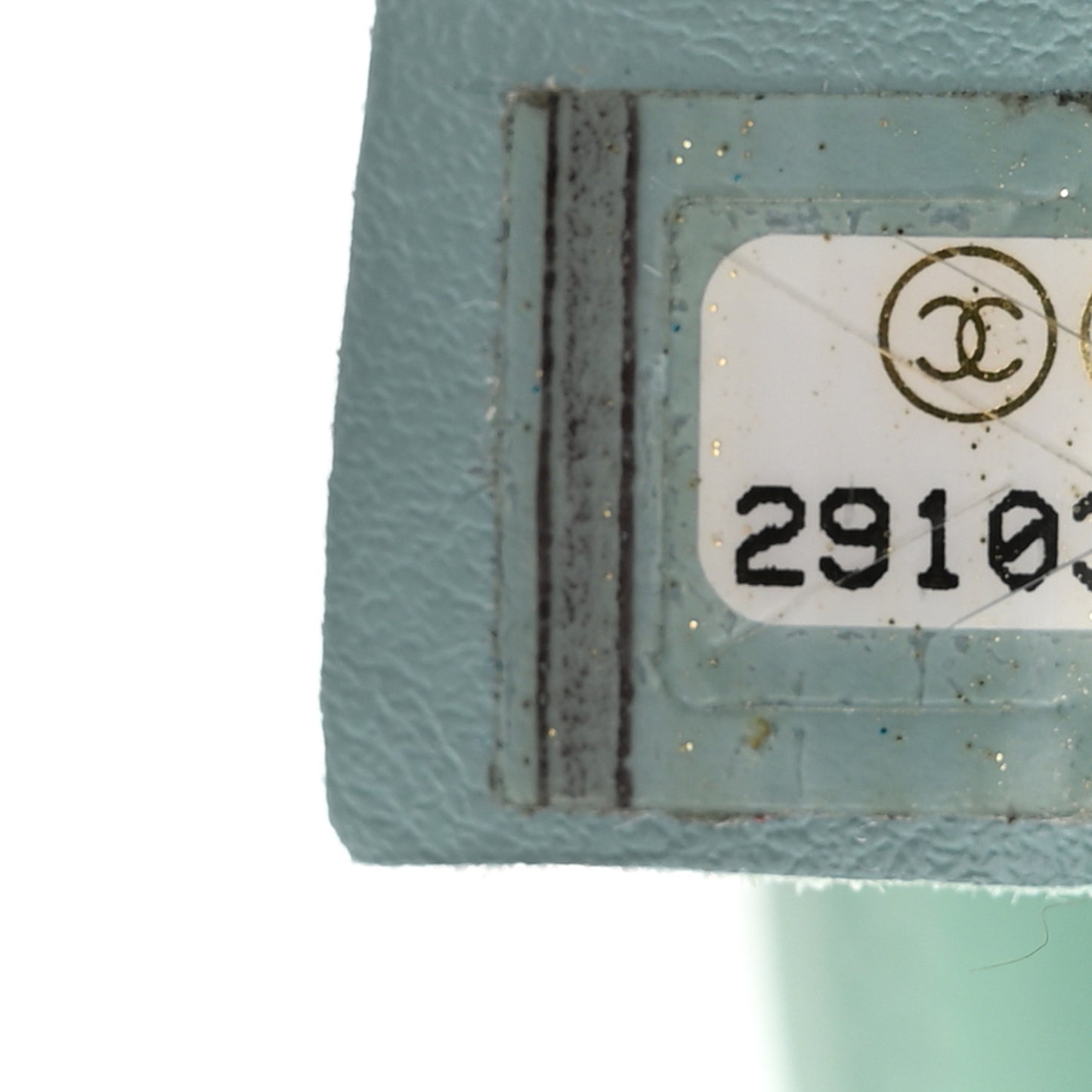 Calfskin Quilted Top Handle Flap Light Blue