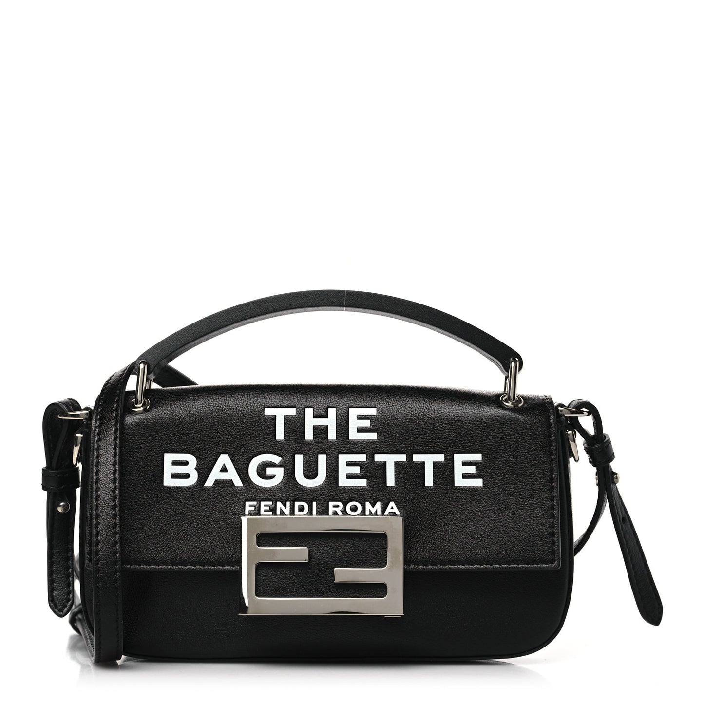 X MARC JACOBS Nappa Logo Phone Baguette Black