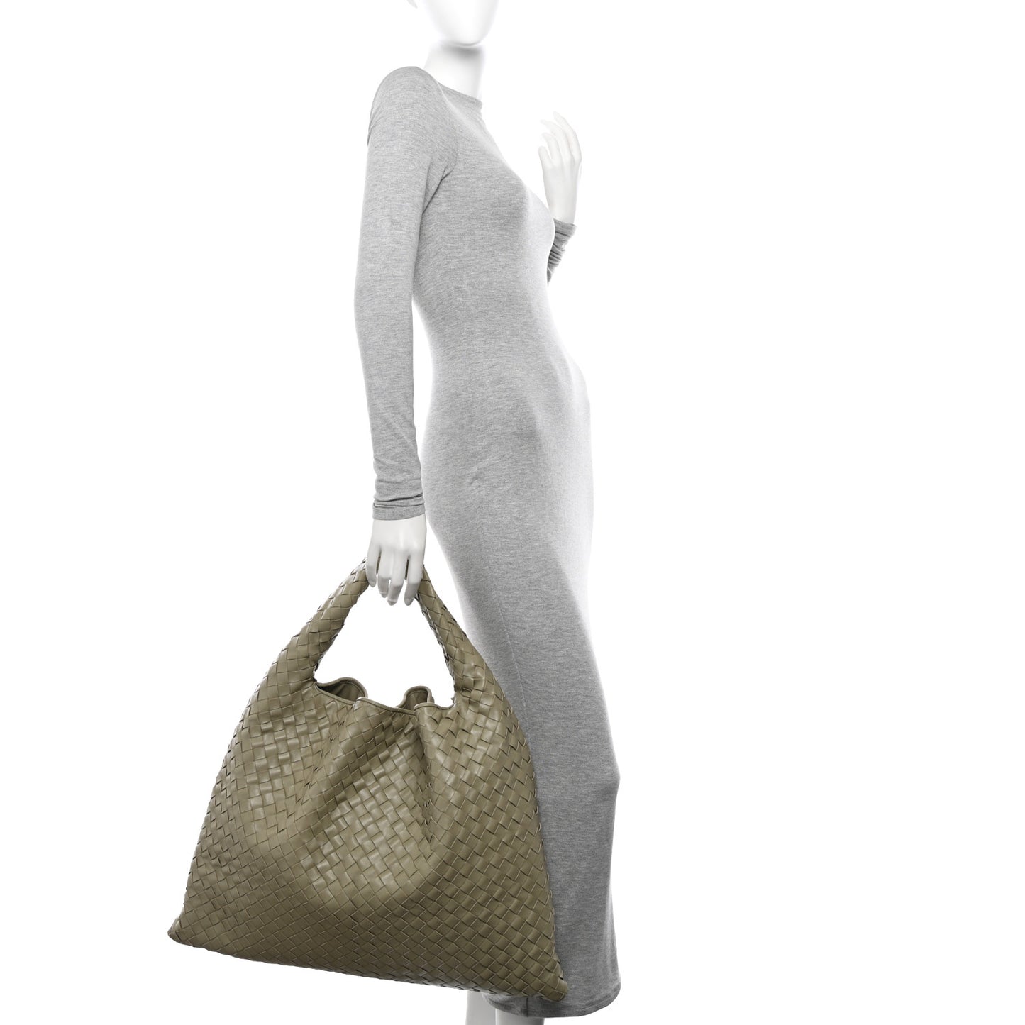 Calfskin Intrecciato Large Hop Travertine