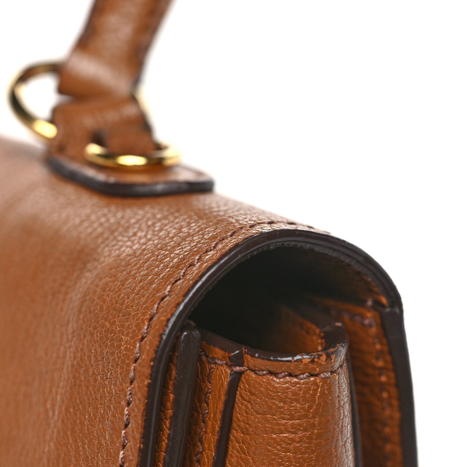Miu Miu Goatskin Madras Shoulder Bag Cuoio 12 of 17