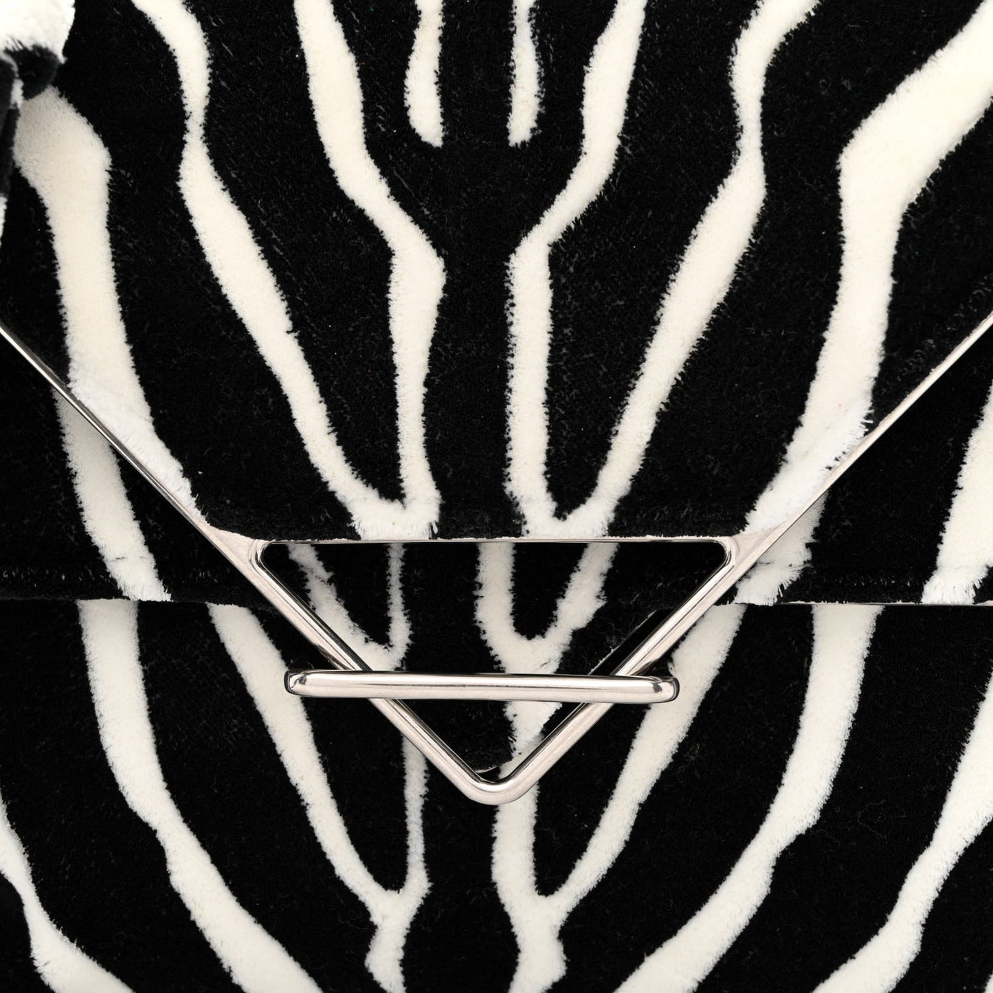 Tufted Zebra Clip Bag Black White
