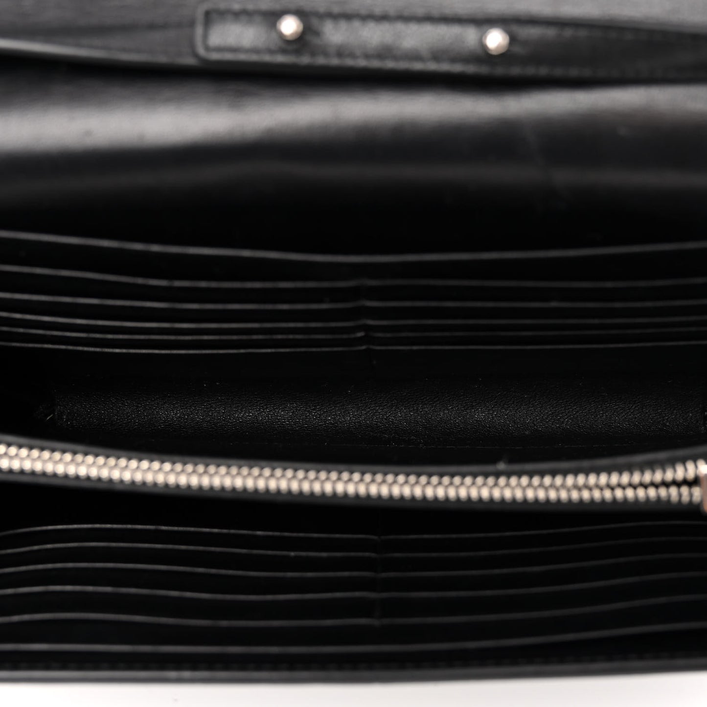 Calfskin Crocodile Embossed Monogram Chain Wallet Black