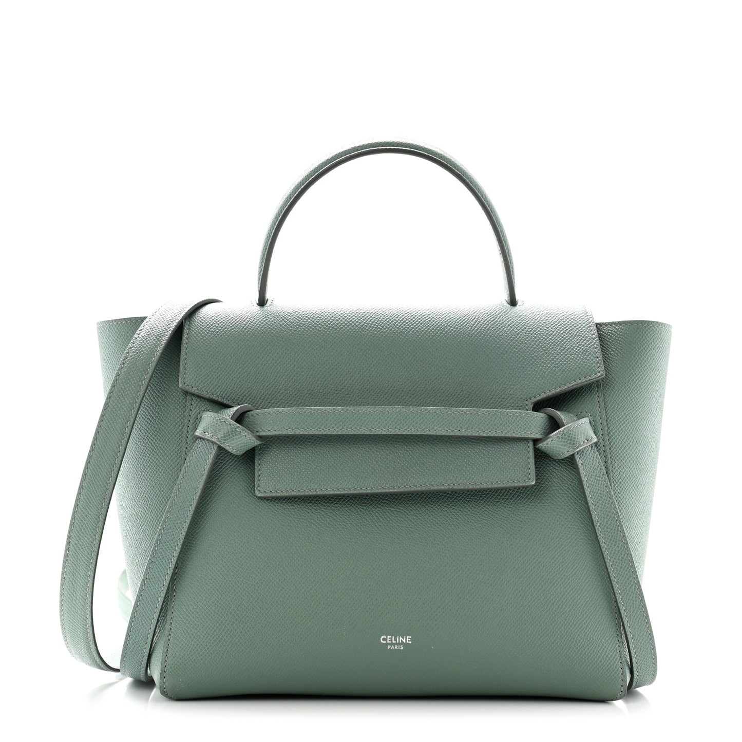 Grained Calfskin Micro Belt Bag Celadon