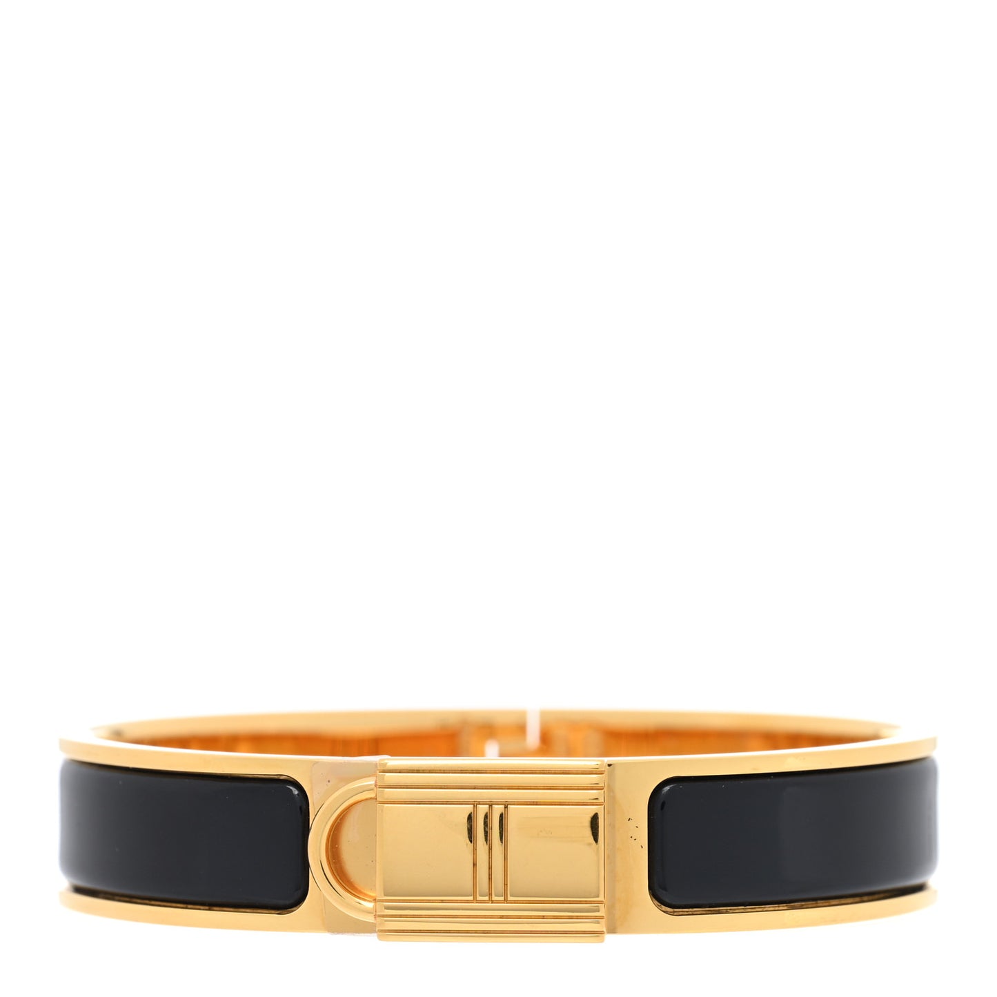 Enamel Narrow Clic Cadenas Bracelet PM Black