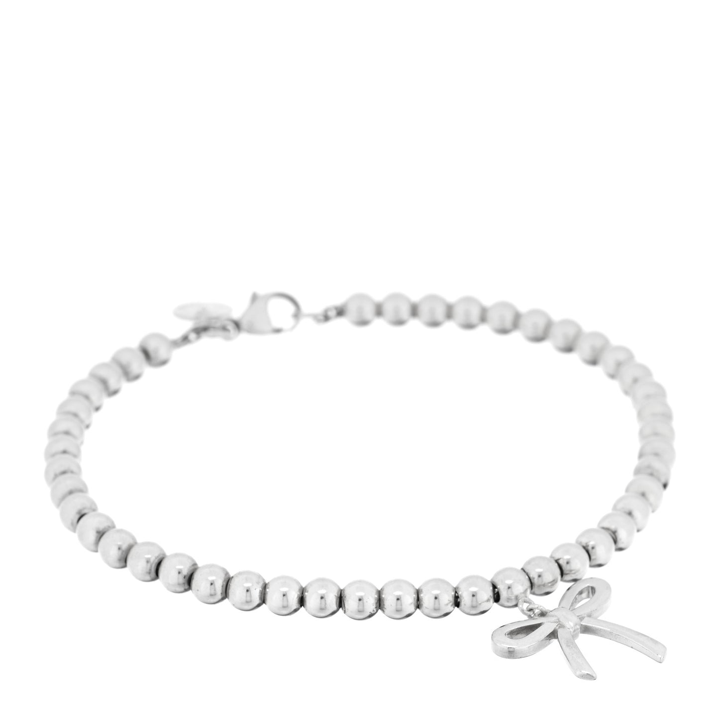 Sterling Silver 4mm Bow Bead Bracelet
