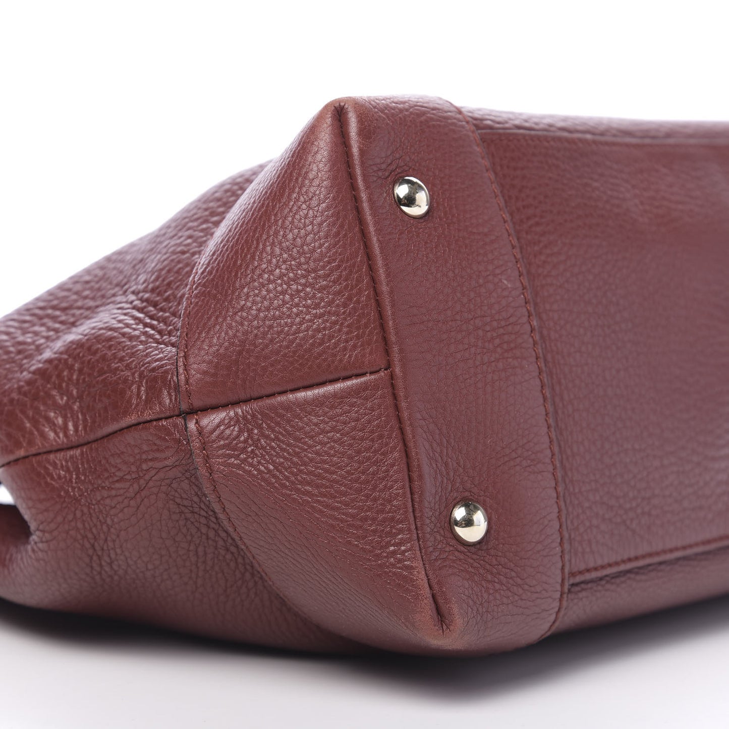 Calfskin Web Medium Dressage Tote Burgundy