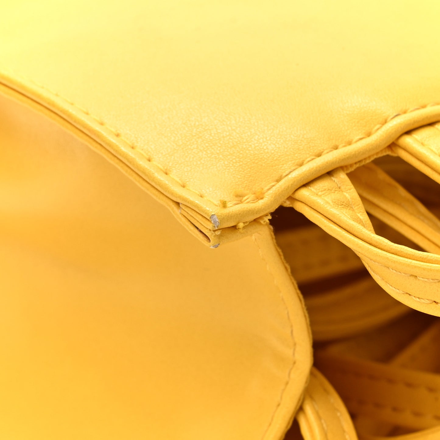 Vegan Leather Small Shopping Bag Yellow