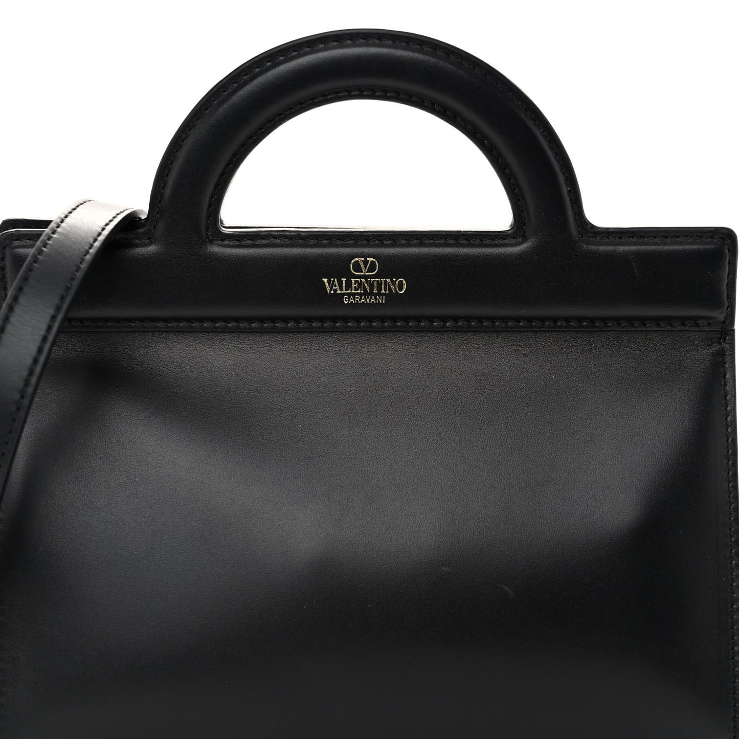 Calfskin Mini Logo Crossbody Tote Black