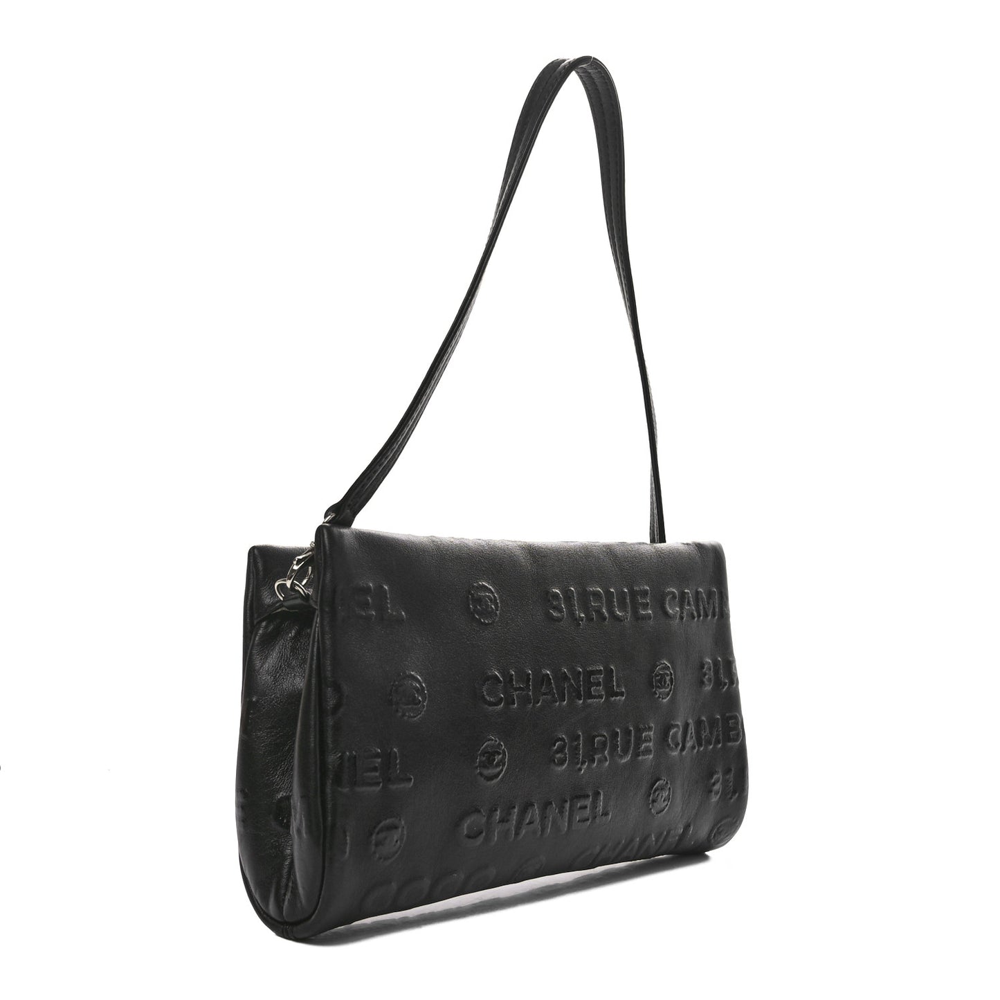 Lambskin Rue Cambon Wristlet Black