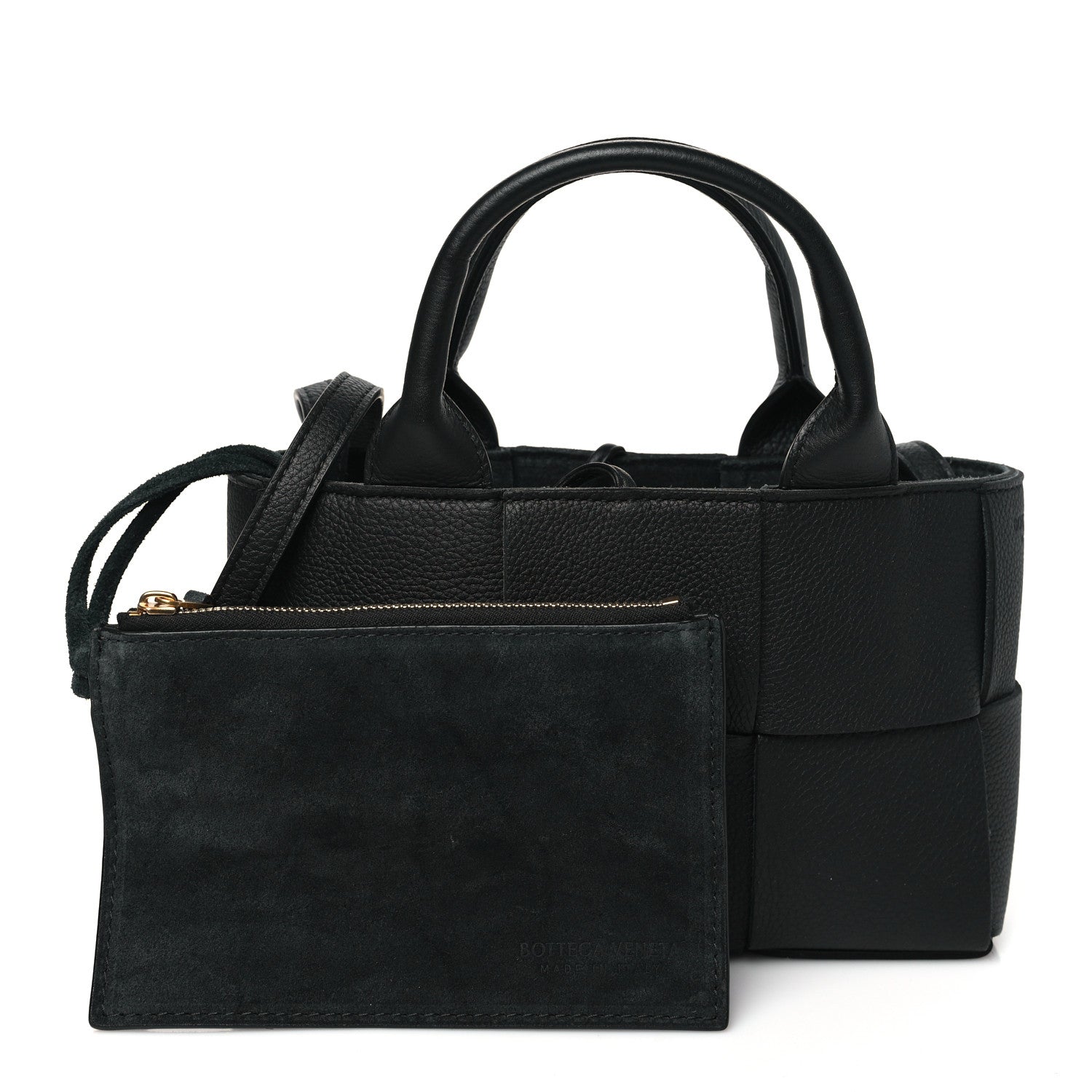 Bottega Veneta Grained Calfskin Intrecciato Candy Arco Tote Black 3 of 10